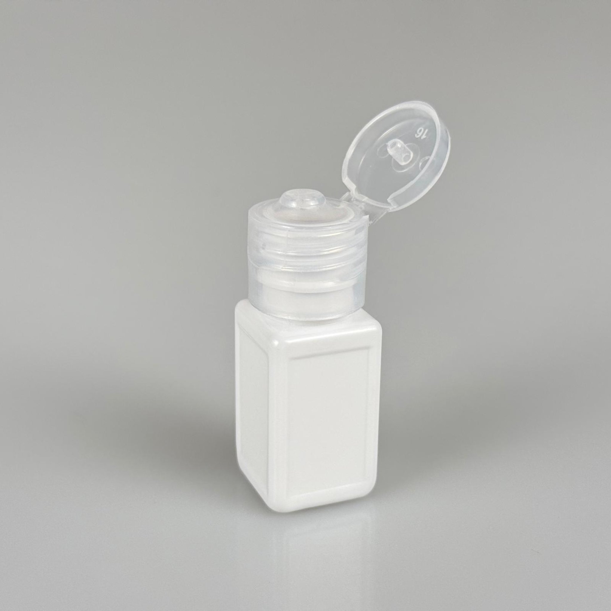 10 ML AÇILIR KAPAKLI BEYAZ KARE PET ŞİŞE - 10 CC BEYAZ ŞİŞE + ŞEFFAF FLİPTOP KAPAKLI TAKIM