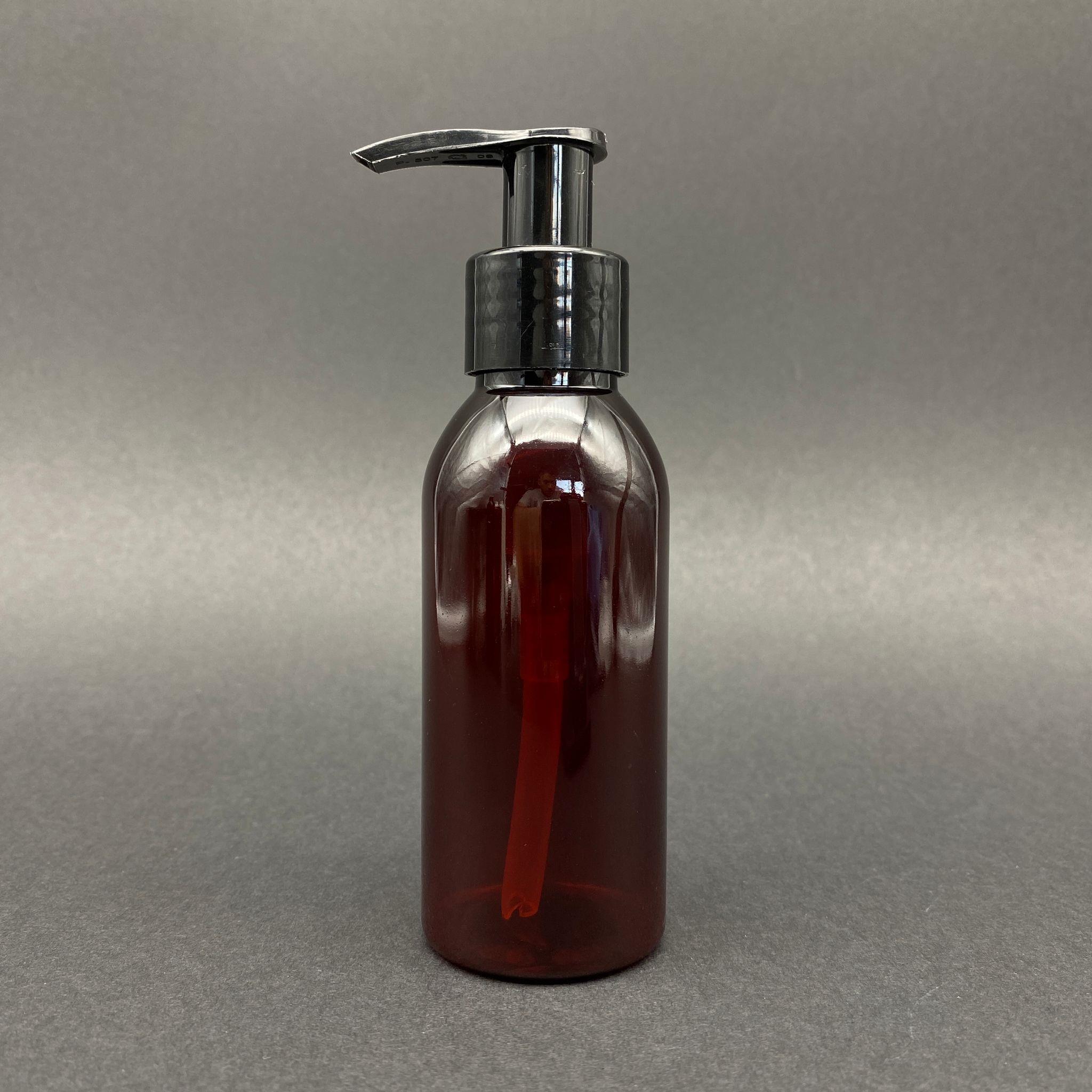 100 CC AMBER SERT PLASTİK ŞİŞE SİYAH POMPALI TAKIM - 100 ML KAHVERENGİ POMPALI PET ŞİŞE