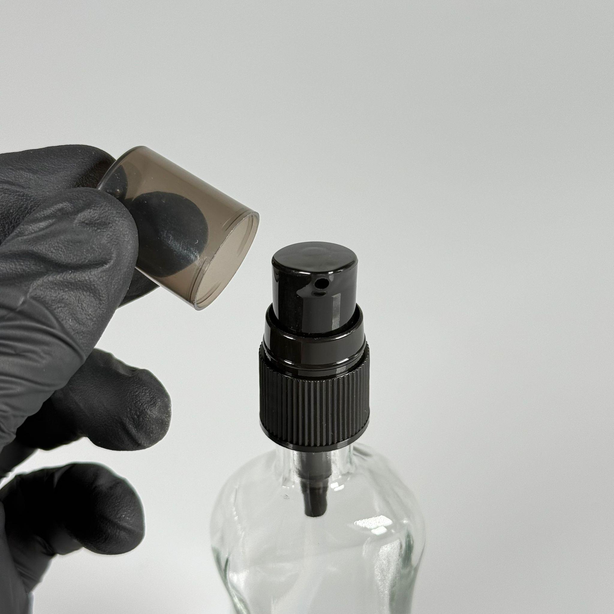 50 CC BOĞAZLI İNCE BELLİ CAM ŞİŞE - SİYAH LOSYON POMPALI - 50 ML PRESTİJLİ ŞİŞE