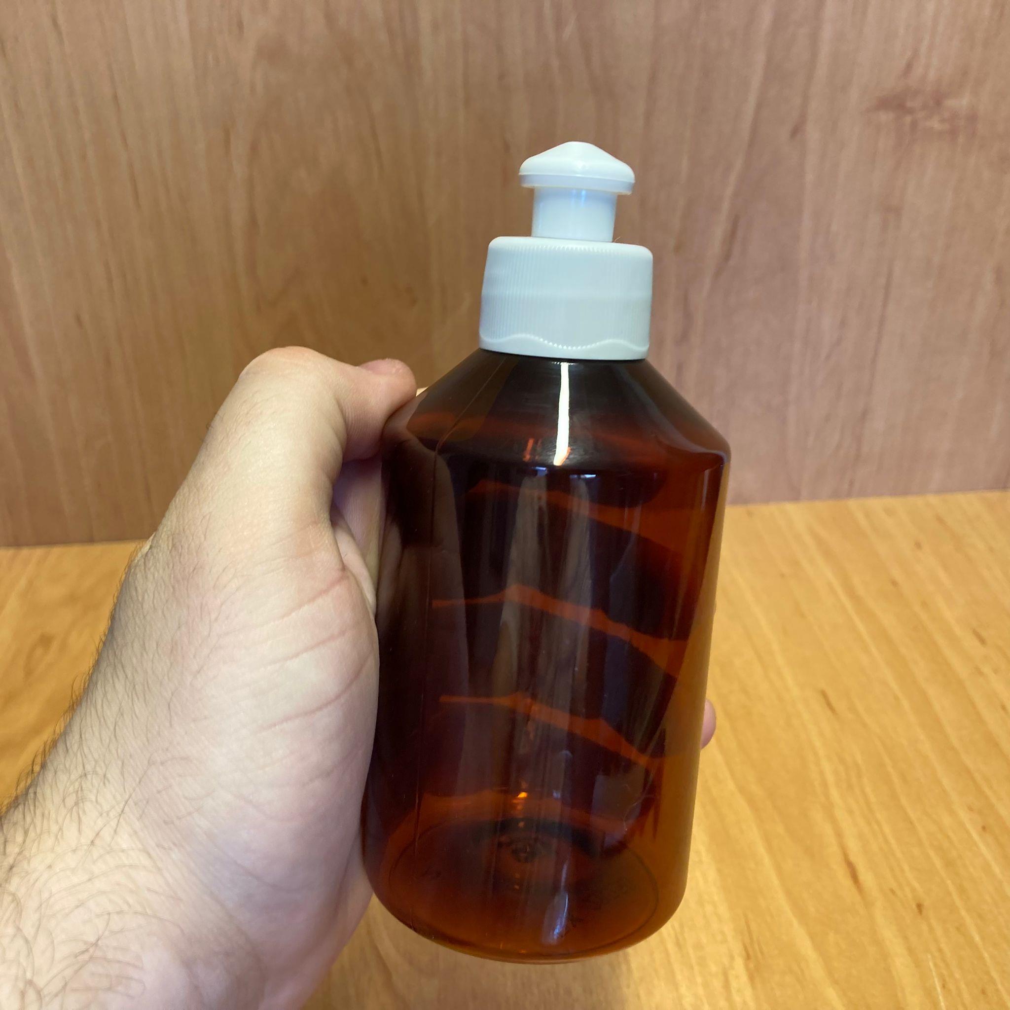 250 CC AMBER PLASTİK ŞİŞE - BEYAZ AKITICILI PUSH-PULL KAPAKLI - 250 ML KAHVERENGİ BOŞ PLASTİK ŞİŞE