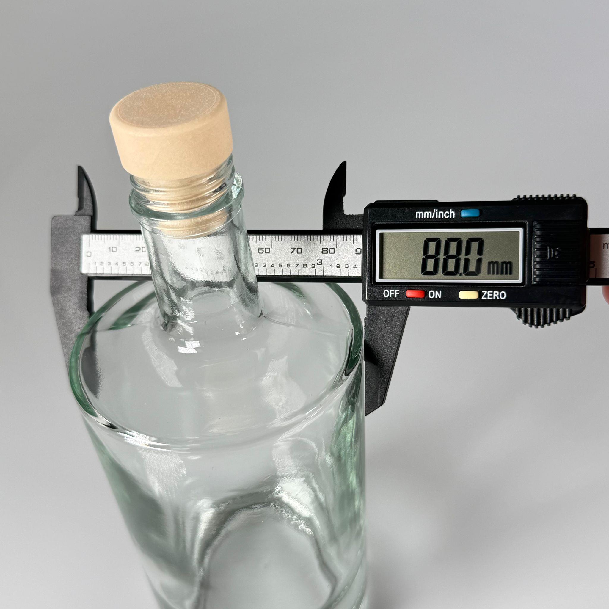 500 CC LÜKS KALIN DİPLİ CAM ŞİŞE + AHŞAP GÖRÜNÜMLÜ SENTETİK MANTAR TIPA - 500 ML TIPALI CAM ŞİŞE