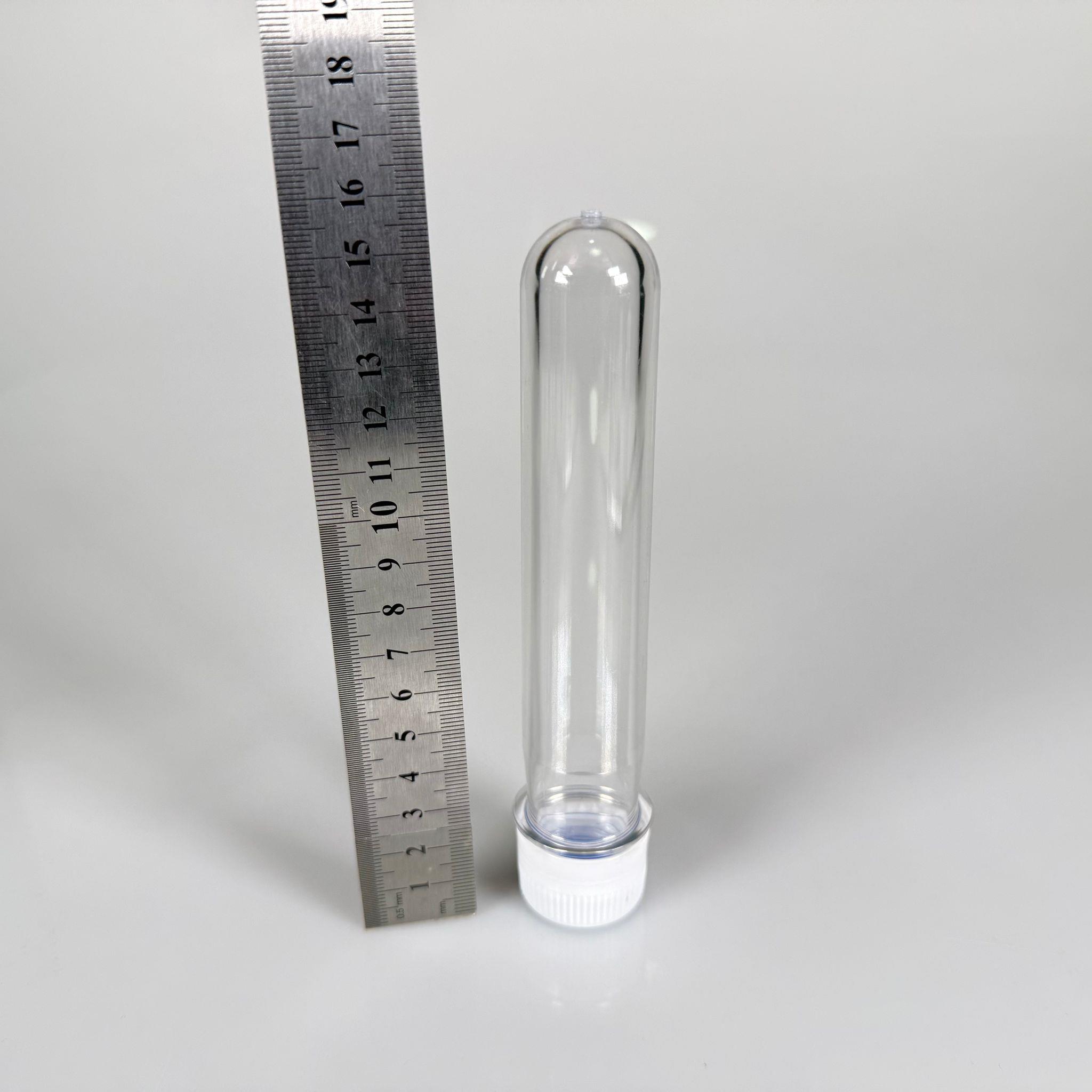 16 CM TÜP - 45 CC UZUN KALIN (51 GR) PET ŞİŞE  - CONTALI KİLİTLİ BEYAZ KAPAKLI  - VANİLYA ÇUBUĞU, BAHARAT, DENEY TÜPÜ, AYAKKABI BAĞCIĞI VB İÇİN PLASTİK TÜP