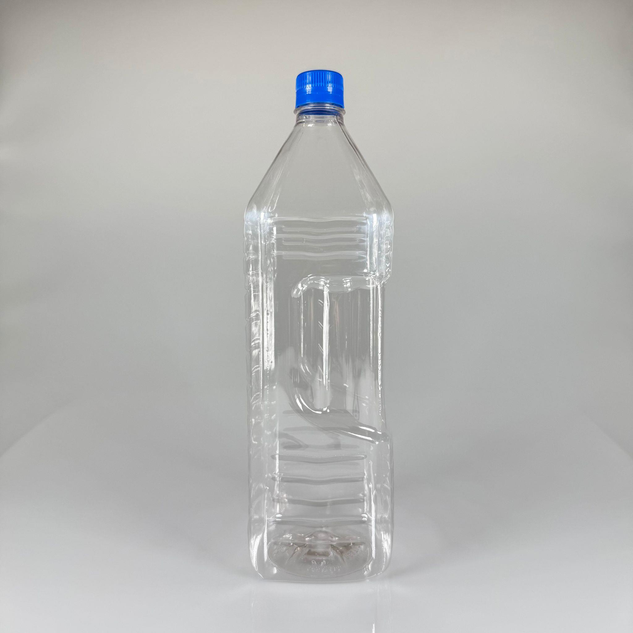 2000 CC KÖŞELİ PET ŞİŞE - MAVİ KİLİTLİ KAPAKLI 2 LİTRE KARE PLASTİK ŞİŞE - ZEYTİNYAĞ ŞİŞESİ