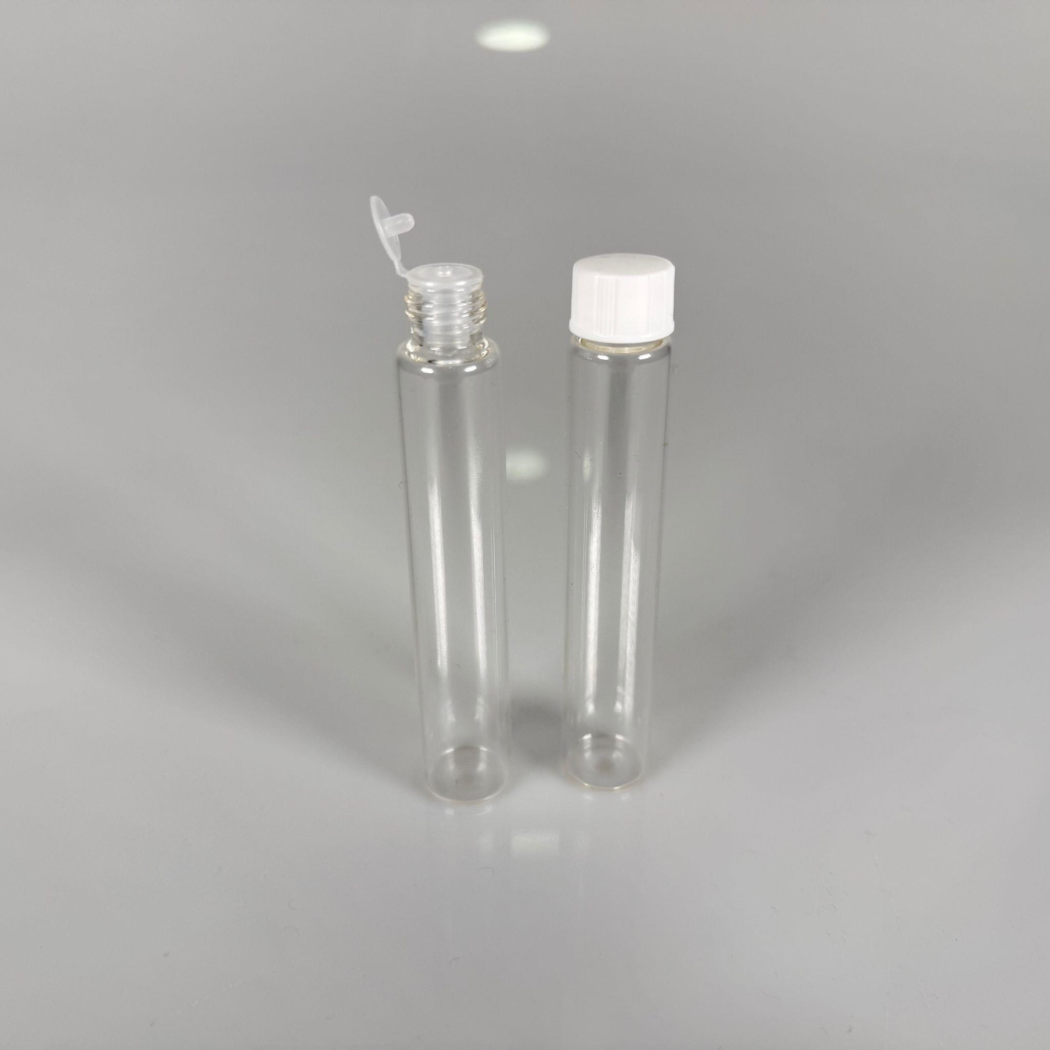 15 CC ŞEFFAF İNCE CAM ŞİŞE - BEYAZ KAPAKLI + İÇTEN DAMLALIKLI - KAPAKSIZ 15 ML CAM ŞİŞE