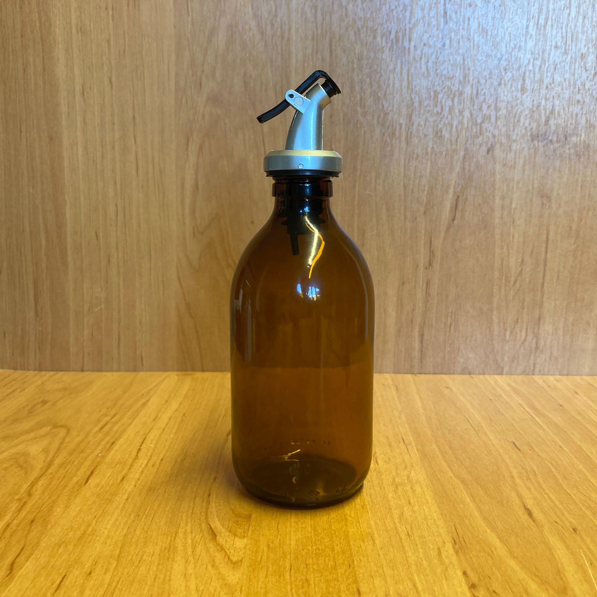 300 CC AMBER YAĞDANLIK ŞİŞESİ - 300 ML CAM YAĞLIK SİRKELİK ŞİŞE - GRİ AKITICILI Damlatmaz Yağlık/ Sirkelik