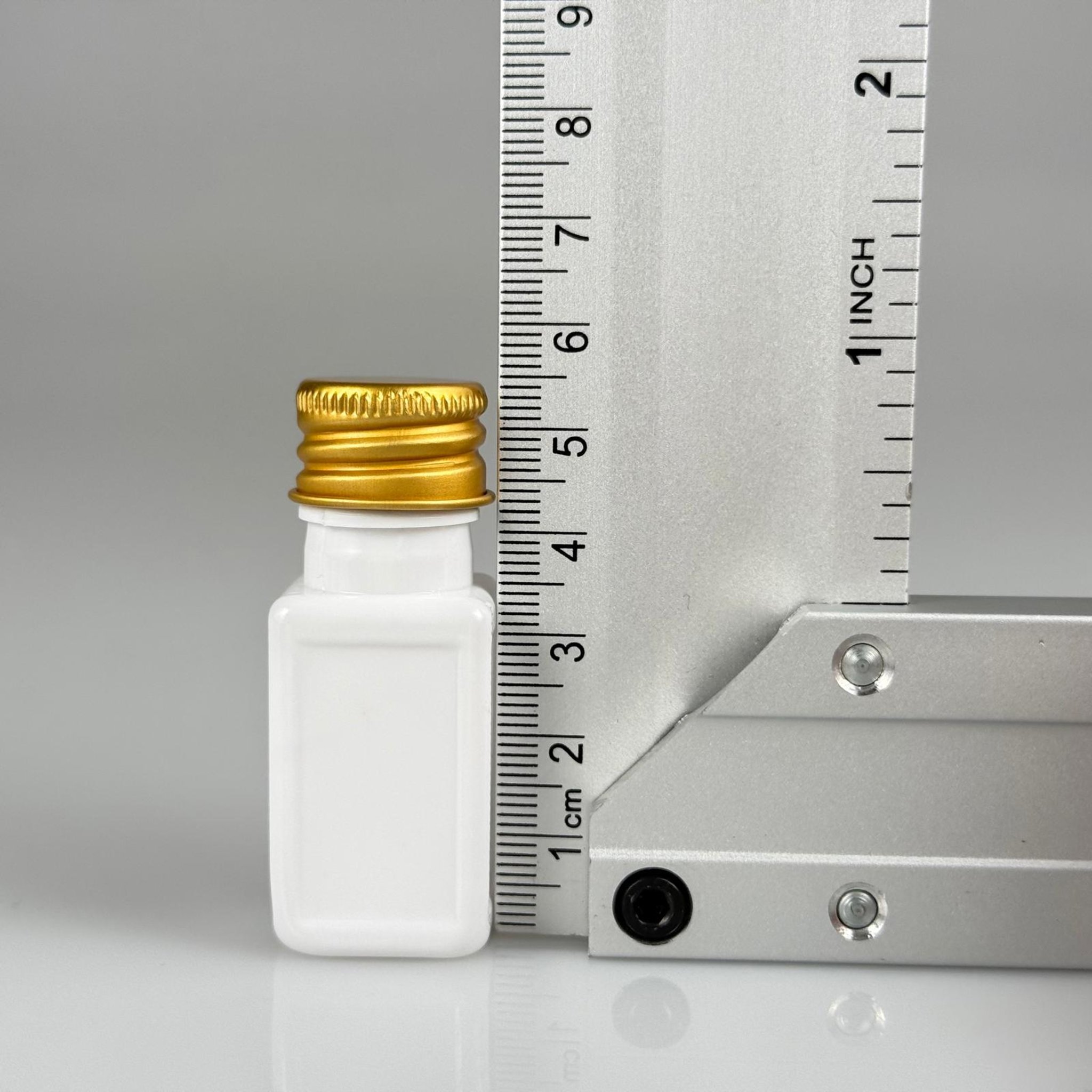 10 CC BEYAZ KARE PET SHOT ŞİŞE - KÖPÜK CONTALI GOLD ALÜMİNYUM METAL KAPAKLI + KÖR TIPALI TAKIM - 10 ML PLASTİK ŞİŞE