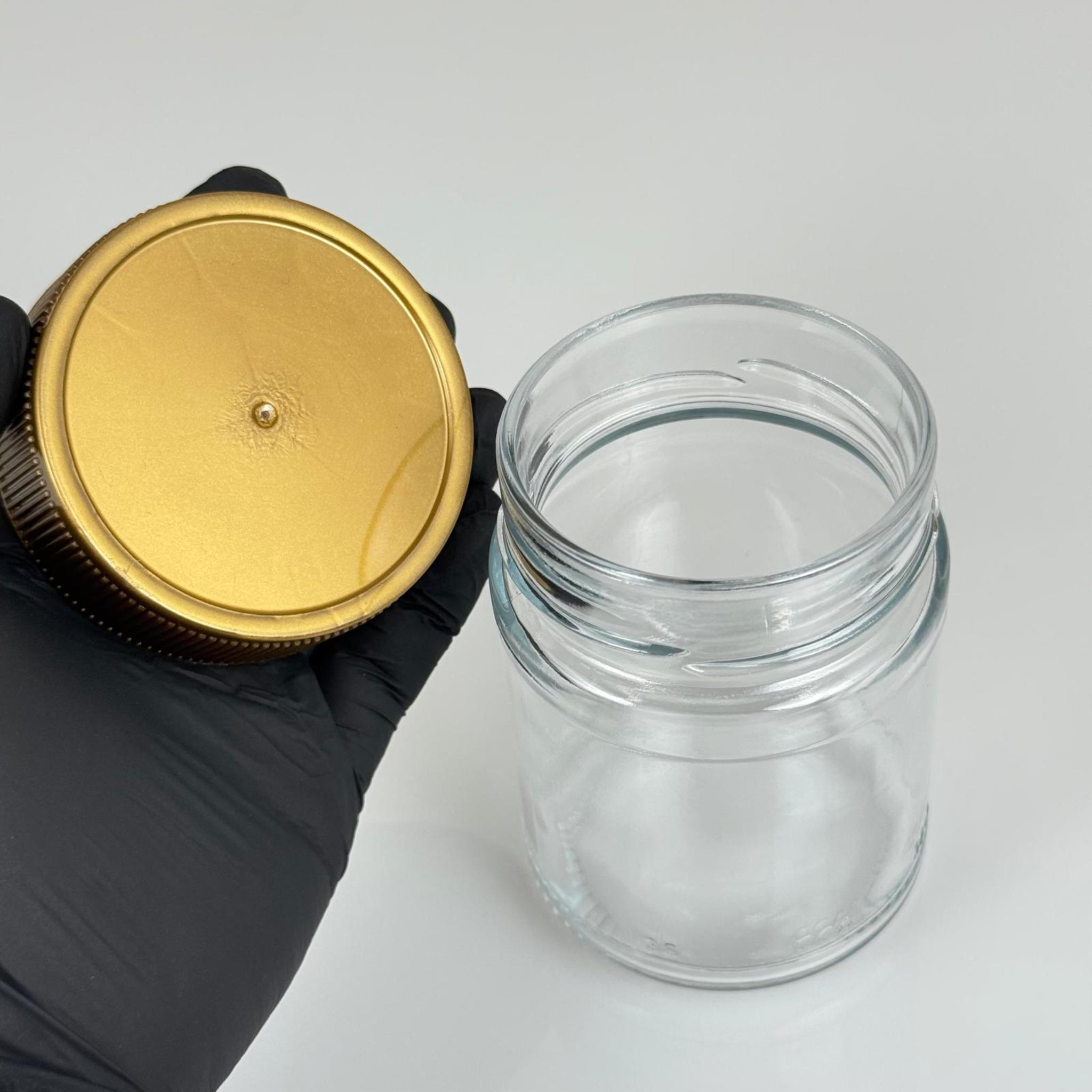 320 CC ALMAN KAVANOZ - GOLD PLASTİK ALÜMİNYUM FOLYO CONTALI İNDİKSİYON KAPAKLI - 320 ML DERİN KAPAKLI CAM KAVANOZ - ÇİKOLATA , FINDIK EZMESİ , KREMA VB İÇİN CAM KAVANOZLAR