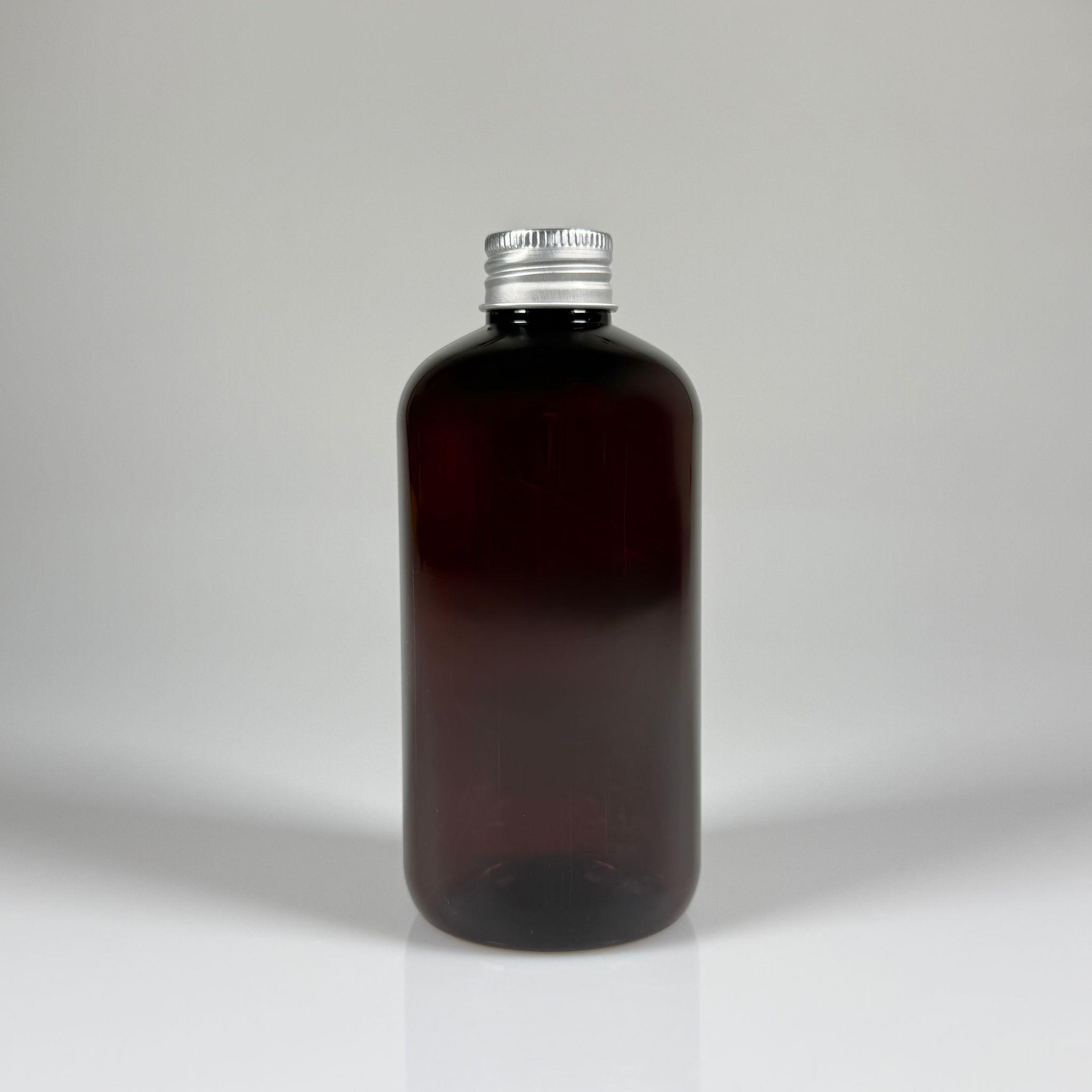 250 CC AMBER PLASTİK ŞİŞE ZEYNEP MODEL - CONTALI GÜMÜŞ METAL KAPAKLI - 250 ML TOMBUL PET ŞİŞE