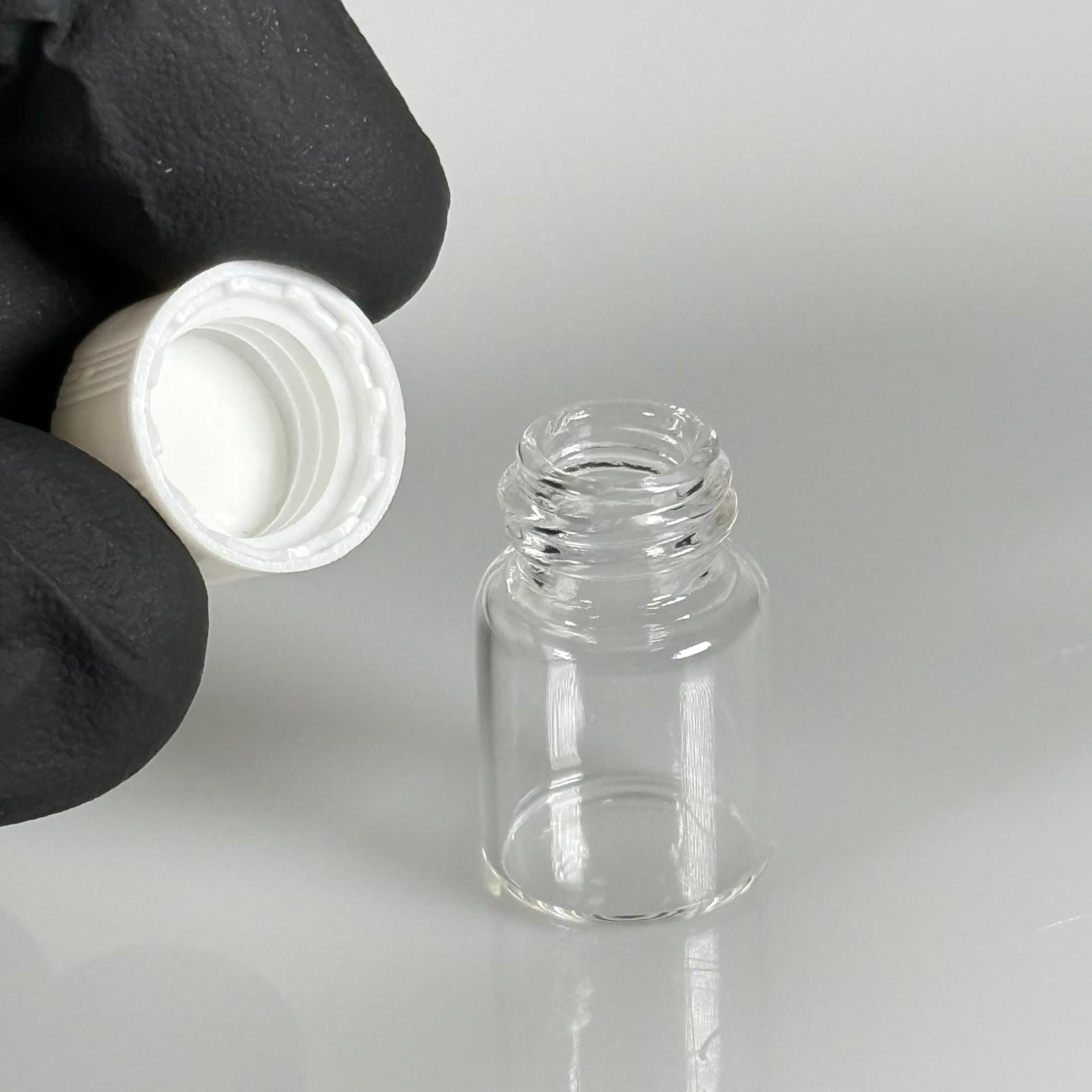 2 CC ŞEFFAF CAM ŞİŞE - BEYAZ KAPAKLI - 2 ML KAPAKLI CAM ŞİŞE