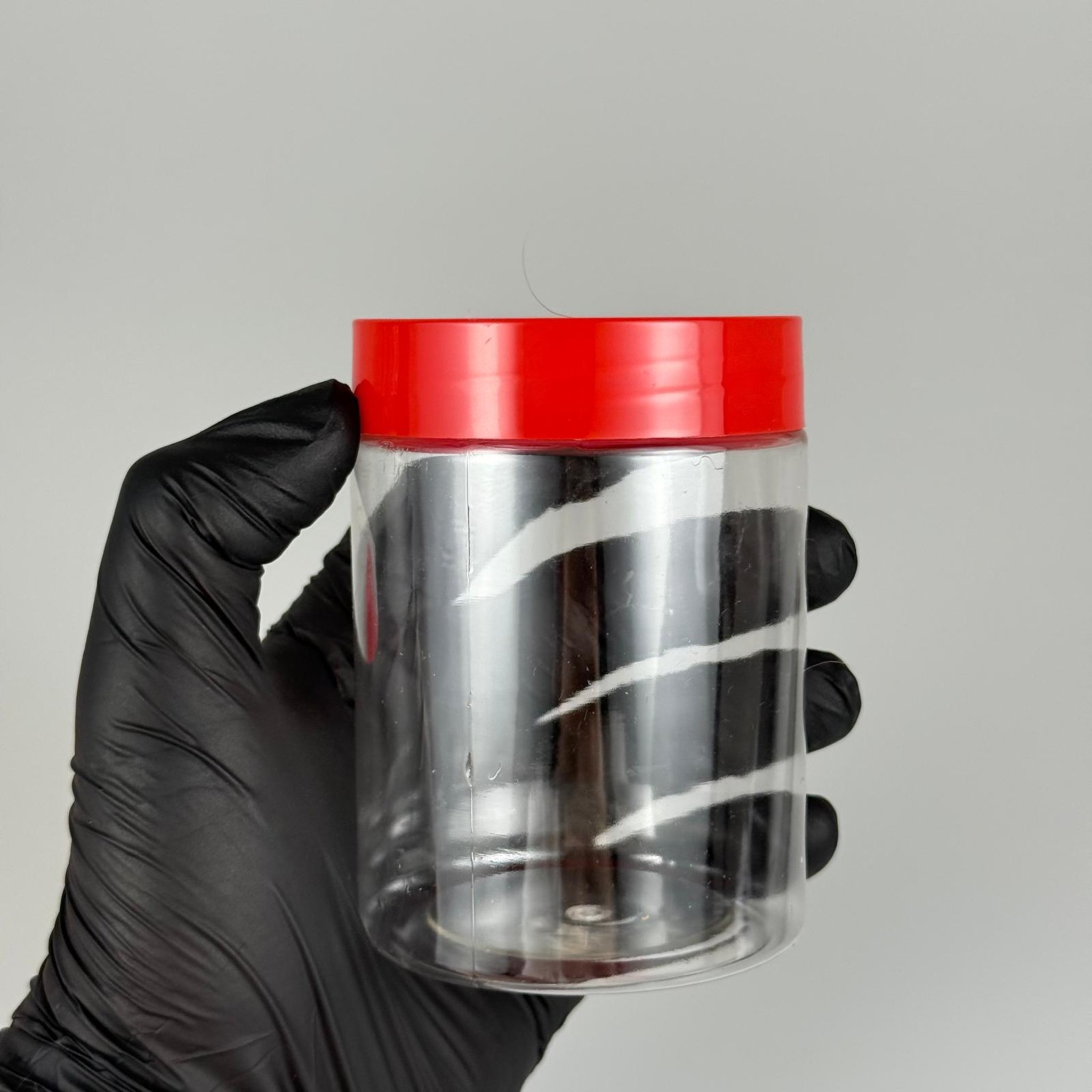 250 CC SİLİNDİR PET KAVANOZ + KIRMIZI PLASTİK KAPAKLI + KENDİNDEN YAPIŞKANLI KÖPÜK CONTALI TAKIM - 250 ML PLASTİK KAVANOZ