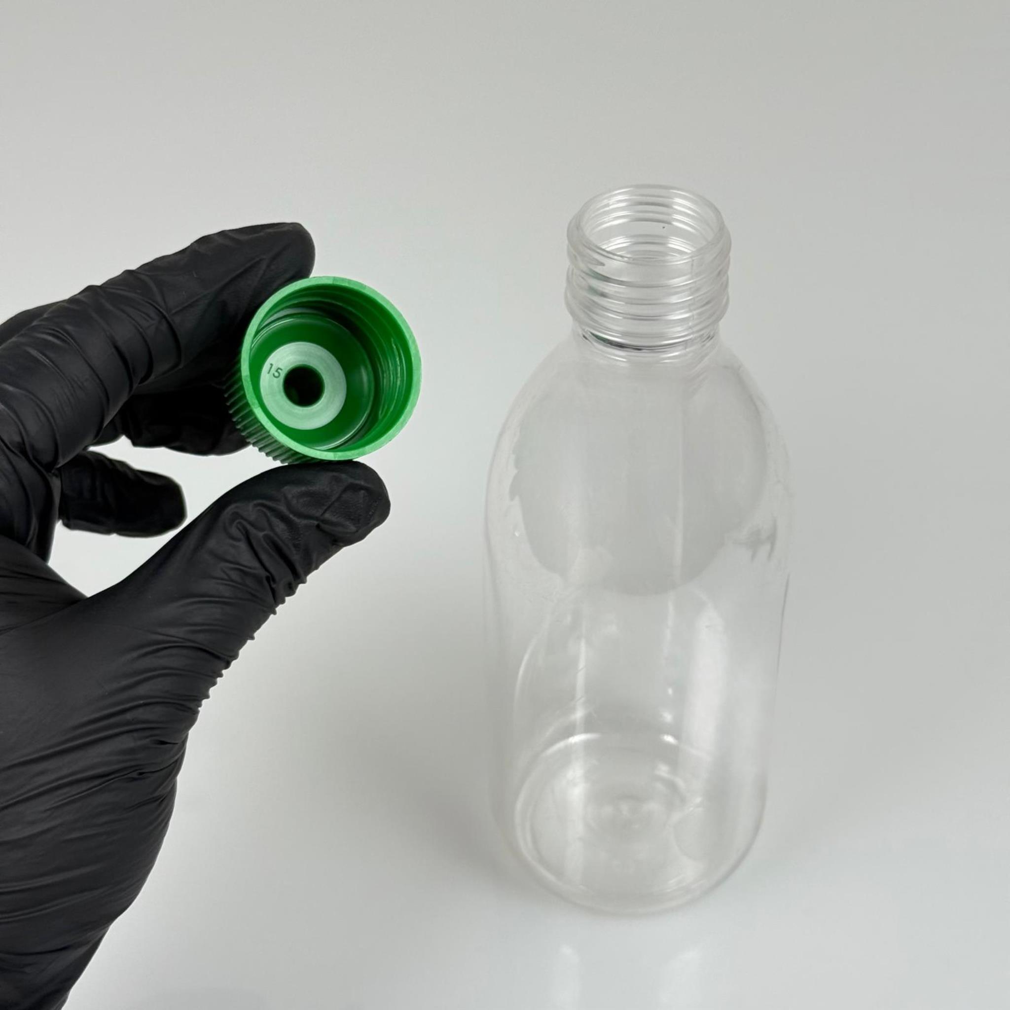 ZEYTİNYAĞI, SOS, ACI SOS, SİRKE, SRIRACHA VB BOŞ ŞİŞELERİ - YEŞİL SİVRİ TWİST AKITICI KAPAK + 250 ML ŞEFFAF FRANSIZ PET PLASTİK ŞİŞE TAKIM