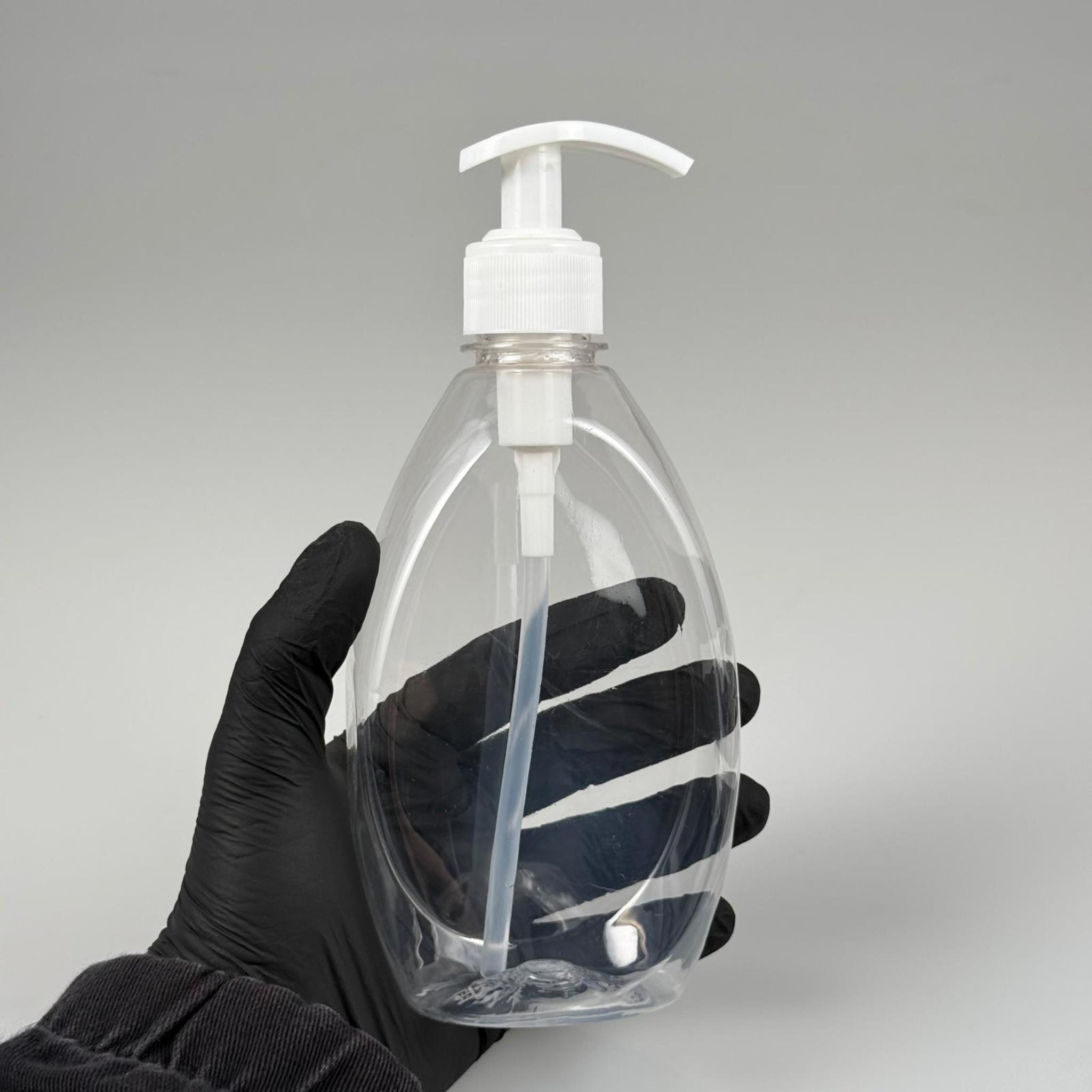 400 CC YASSI PET ŞİŞE - BEYAZ SIVI SABUN POMPALI - 400 ML PLASTİK ŞİŞE