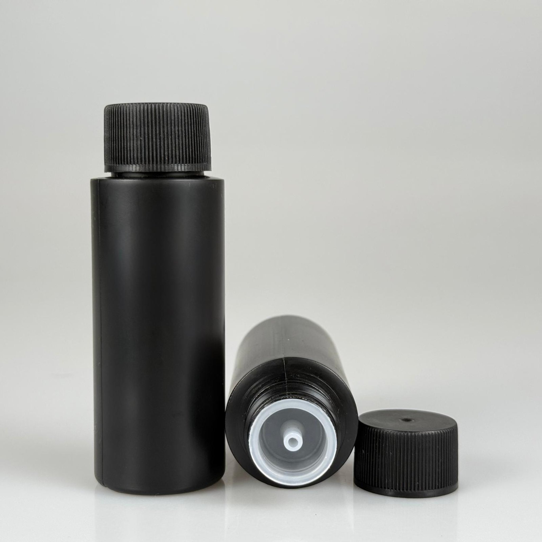 50 CC SİYAH POLİETİLEN PLASTİK ŞİŞE + SİYAH KAPAKLI + KOLONYA TIPALI TAKIM  - 50 ML PLASTİK ŞİŞE