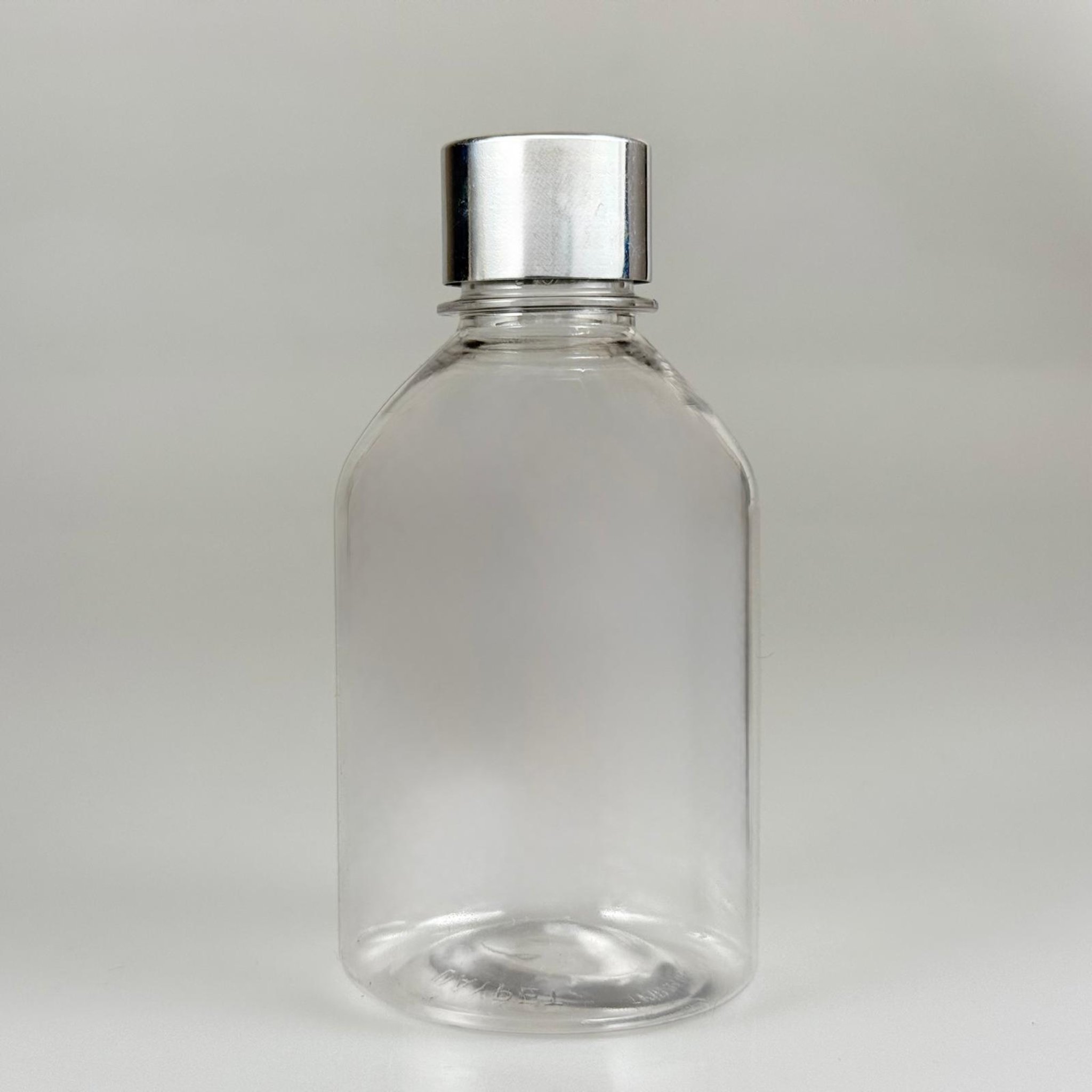 250 CC TOMBUL MODEL ŞEFFAF PET ŞİŞE + ALÜMİNYUM KAPLAMALI GÜMÜŞ KAPAKLI TAKIM - 250 ML PET ŞİŞE