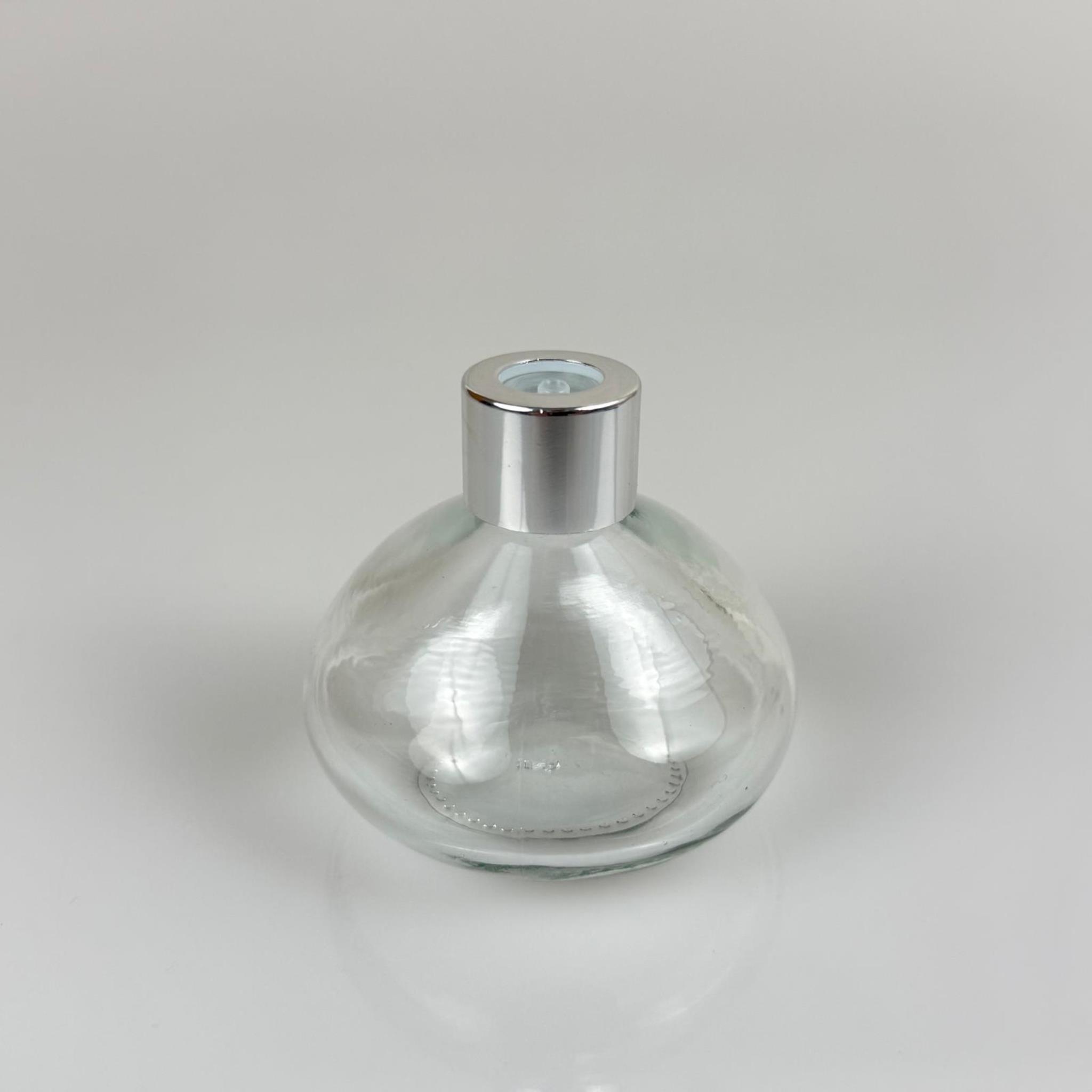 BASIK MODEL CAM KOLONYA ŞİŞESİ + METAL GÜMÜŞ KAPAK + TIPA - 50 ML - HEDİYELİK KOLONYA ŞİŞELERİ