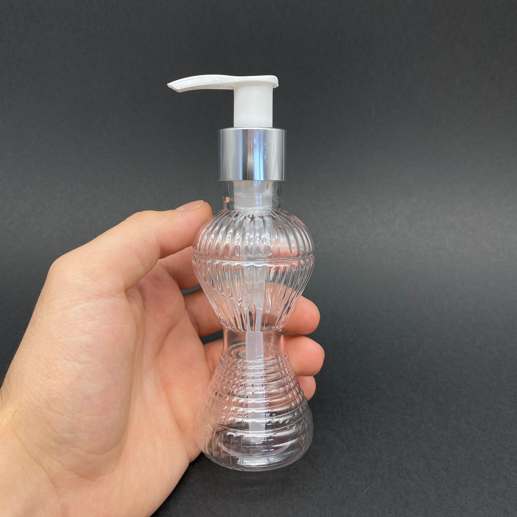 100 CC PIRLANTA MODEL PET ŞİŞE - GÜMÜŞ POMPALI  - 100 ML POMPALI PLASTİK ŞİŞE