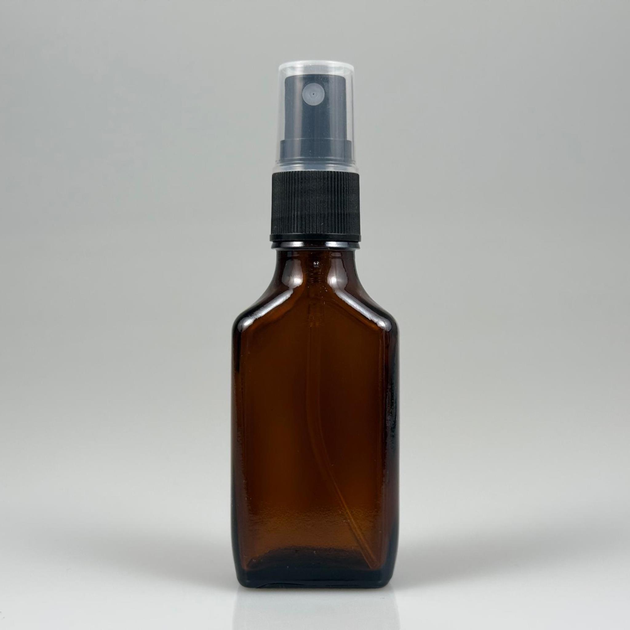 30 CC AMBER YASSI CAM ŞİŞE SİYAH SPREYLİ TAKIM - 30 ML SPREYLİ CAM ŞİŞE