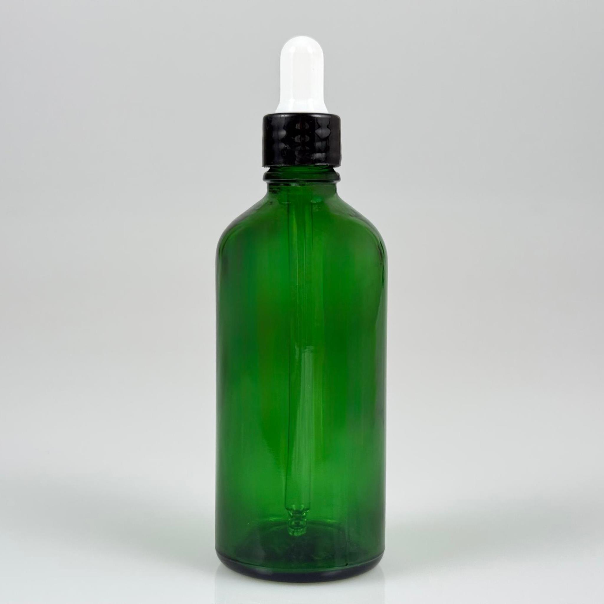 100 CC YEŞİL CAM DAMLALIKLI ŞİŞE - BEYAZ EMZİK + SİYAH  DÜZ KAPAK + CAM PİPET TAKIM - 100 ML YEŞİL DAMLALIKLI ŞİŞE SETİ