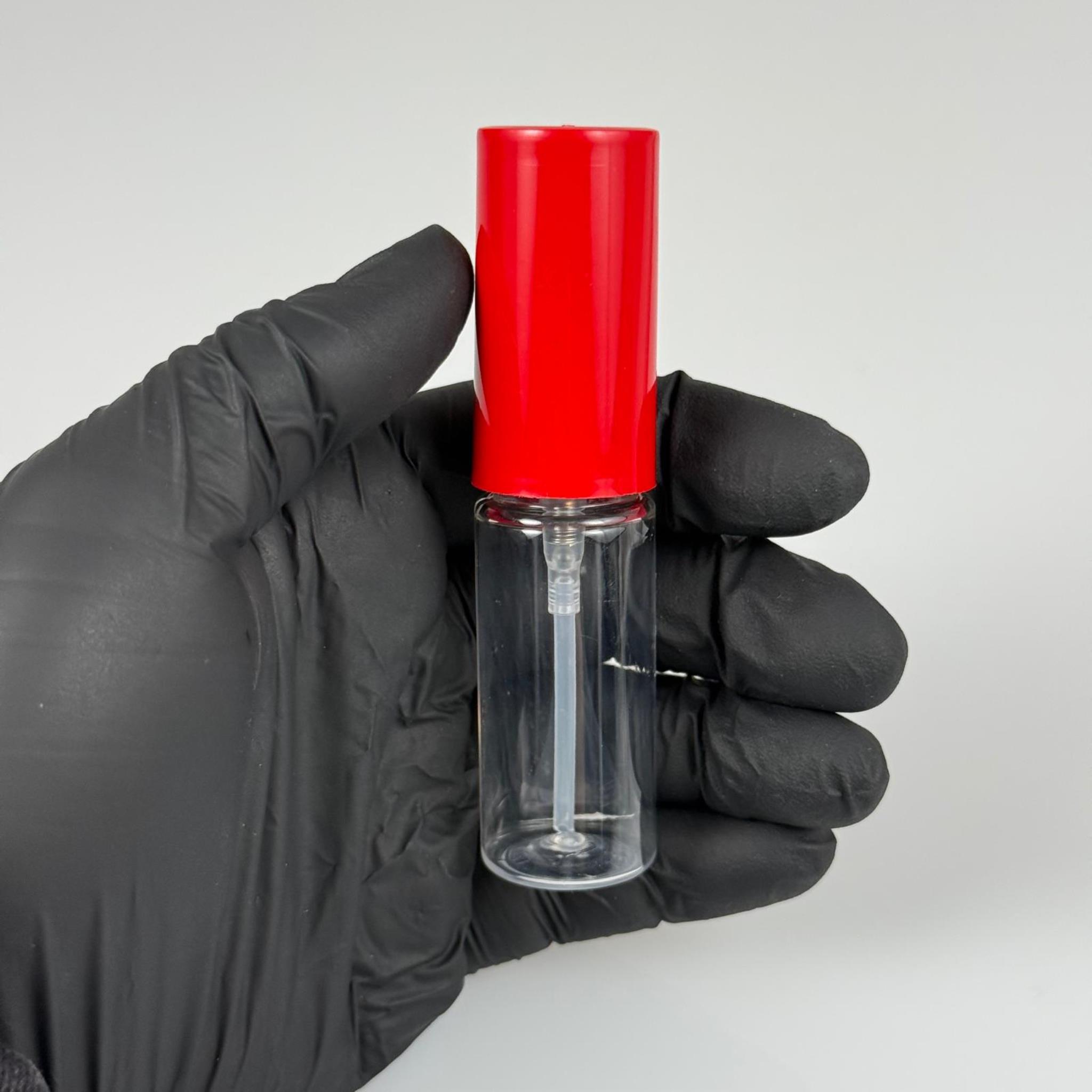 15 CC ŞEFFAF PARFÜM ŞİŞESİ PLASTİK - SİYAH SPREY + KIRMIZI KAPAK - 15 ML PARFÜM ŞİŞESİ PET