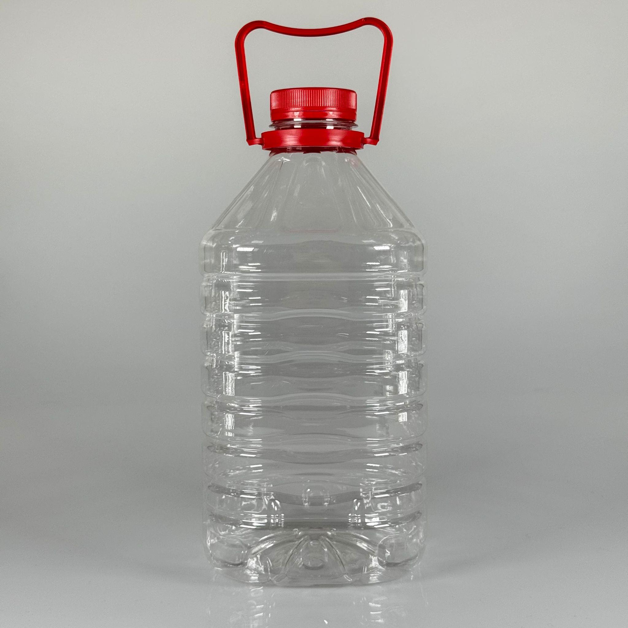 3 LT KÖŞELİ SU PETİ - KIRMIZI KAPAKLI KIRMIZI KULPLU - 3000 CC PET ŞİŞE