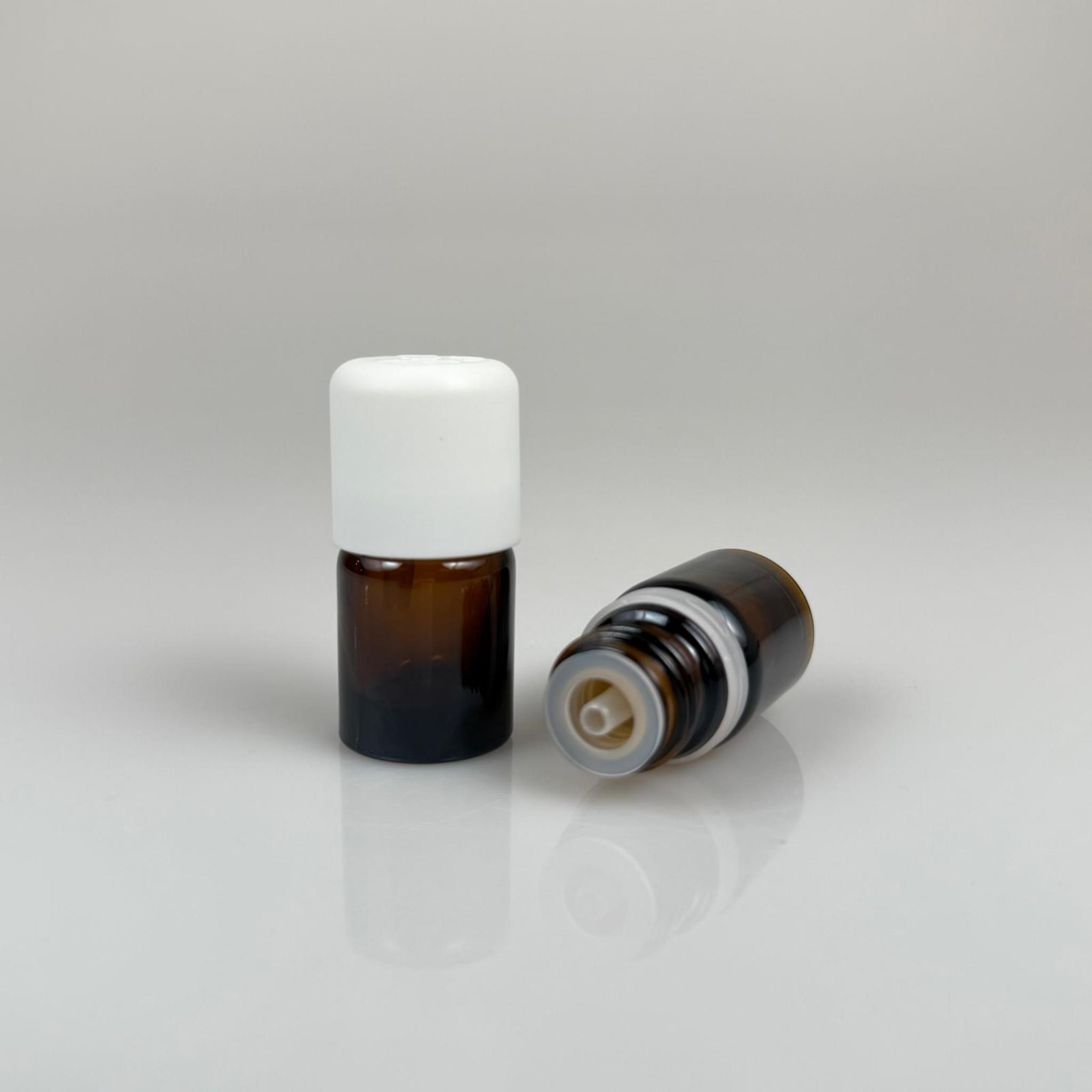 3 CC AMBER CAM ŞİŞE + İÇTEN DAMLALIKLI ÇOCUK KİLİTLİ BEYAZ KAPAK - KAHVERENGİ 3 ML KİLİT KAPAKLI DAMLATMALI ŞİŞE