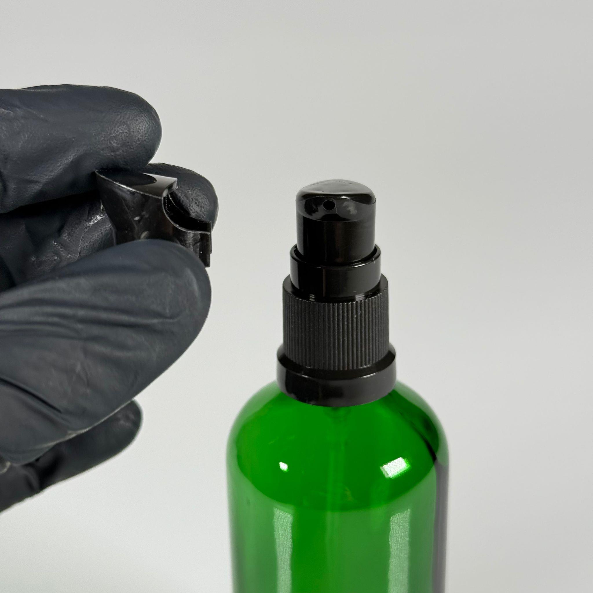 100 CC YEŞİL CAM ŞİŞE - SIZDIRMAZ ETEKLİ SİYAH LOSYON POMPALI TAKIM - 100 ML LOSYON ŞİŞESİ - YAĞ, KREM GİBİ YOĞUN KIVAMLI SIVILAR İÇİN CAM AMBALAJ