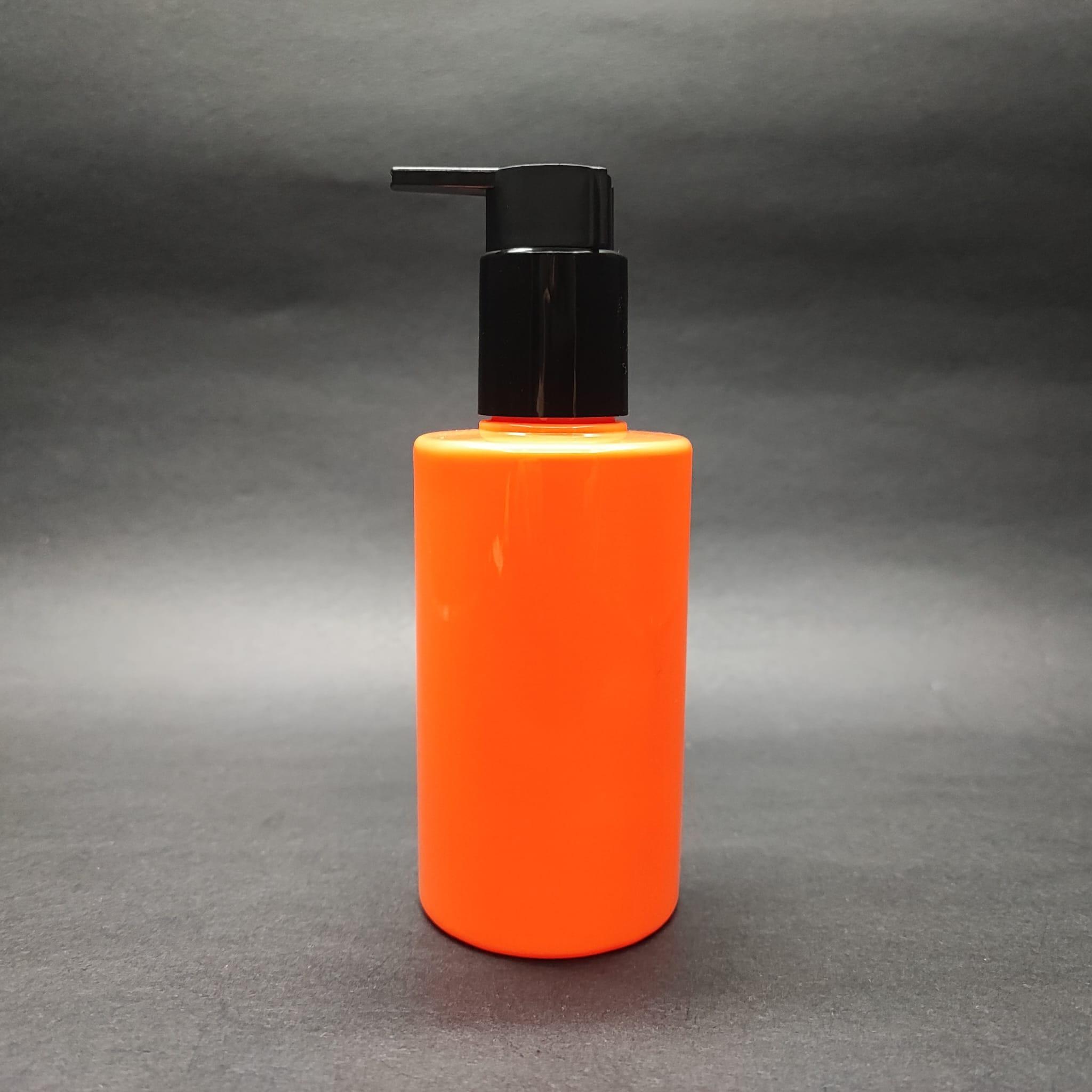 200 CC KÜT BOYUNLU SİLİNDİR PET ŞİŞE (24 GR) - SİYAH XAVIER LOSYON POMPALI - 200 ML PLASTİK ŞİŞE - TURUNCU