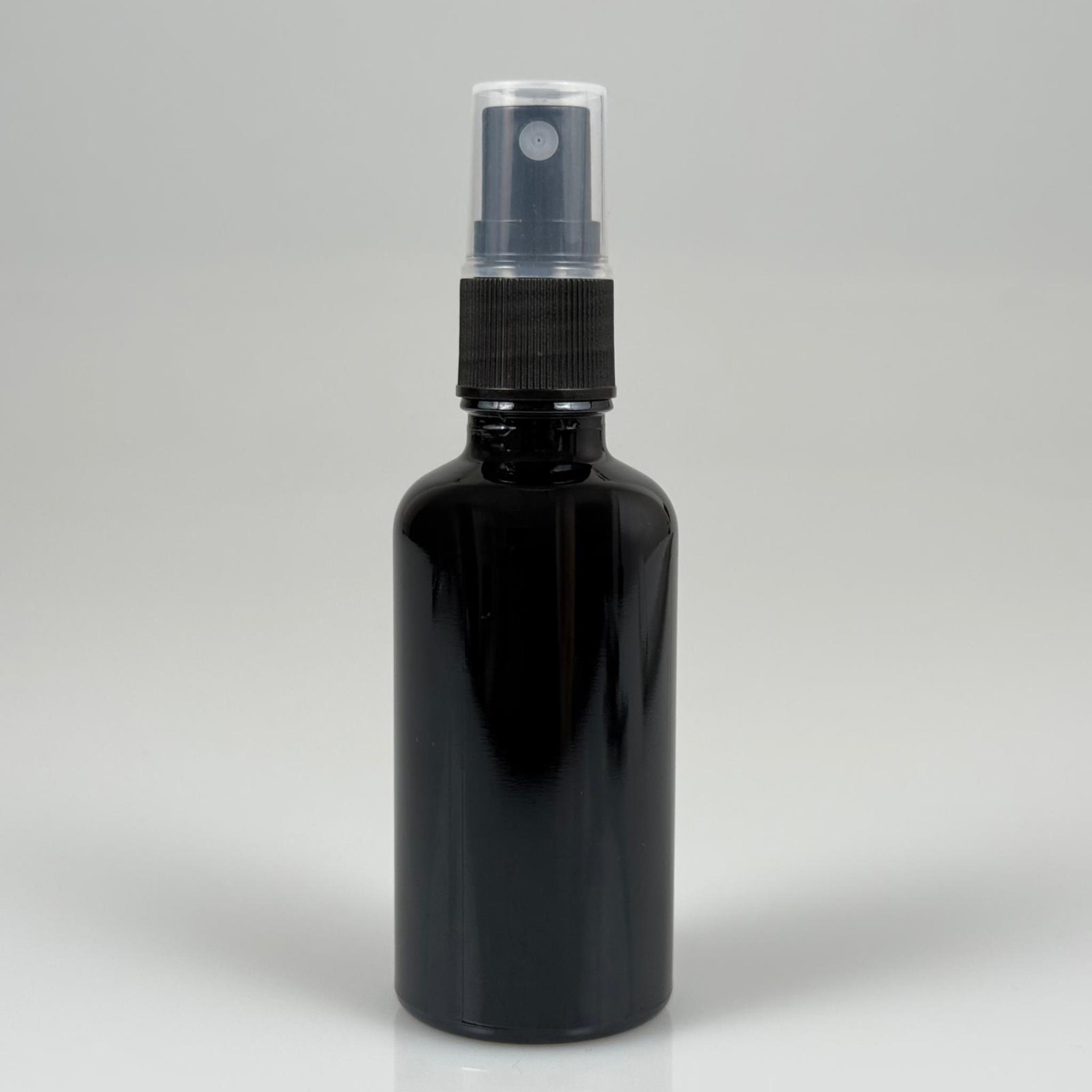50 CC SİYAH CAM ŞİŞE SİYAH SPREYLİ TAKIM - 50 ML PARFÜM ŞİŞESİ