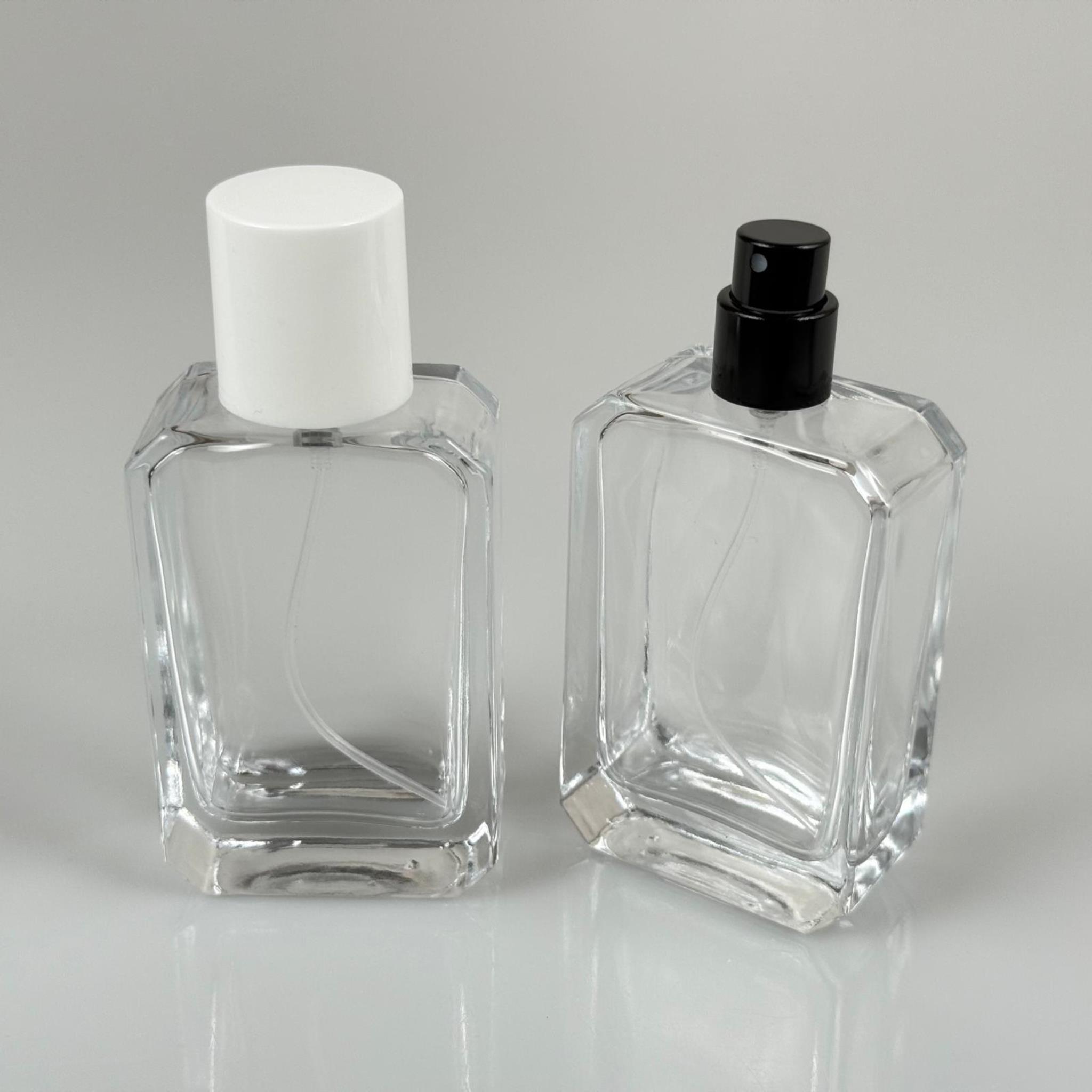 50 ML KÖŞELİ MODEL ANGEL PARFÜM ŞİŞESİ - SİYAH METAL SPREYLİ + BEYAZ KAPAKLI (AĞIZ 15 MM GEÇME KOLAY KAPAMA)