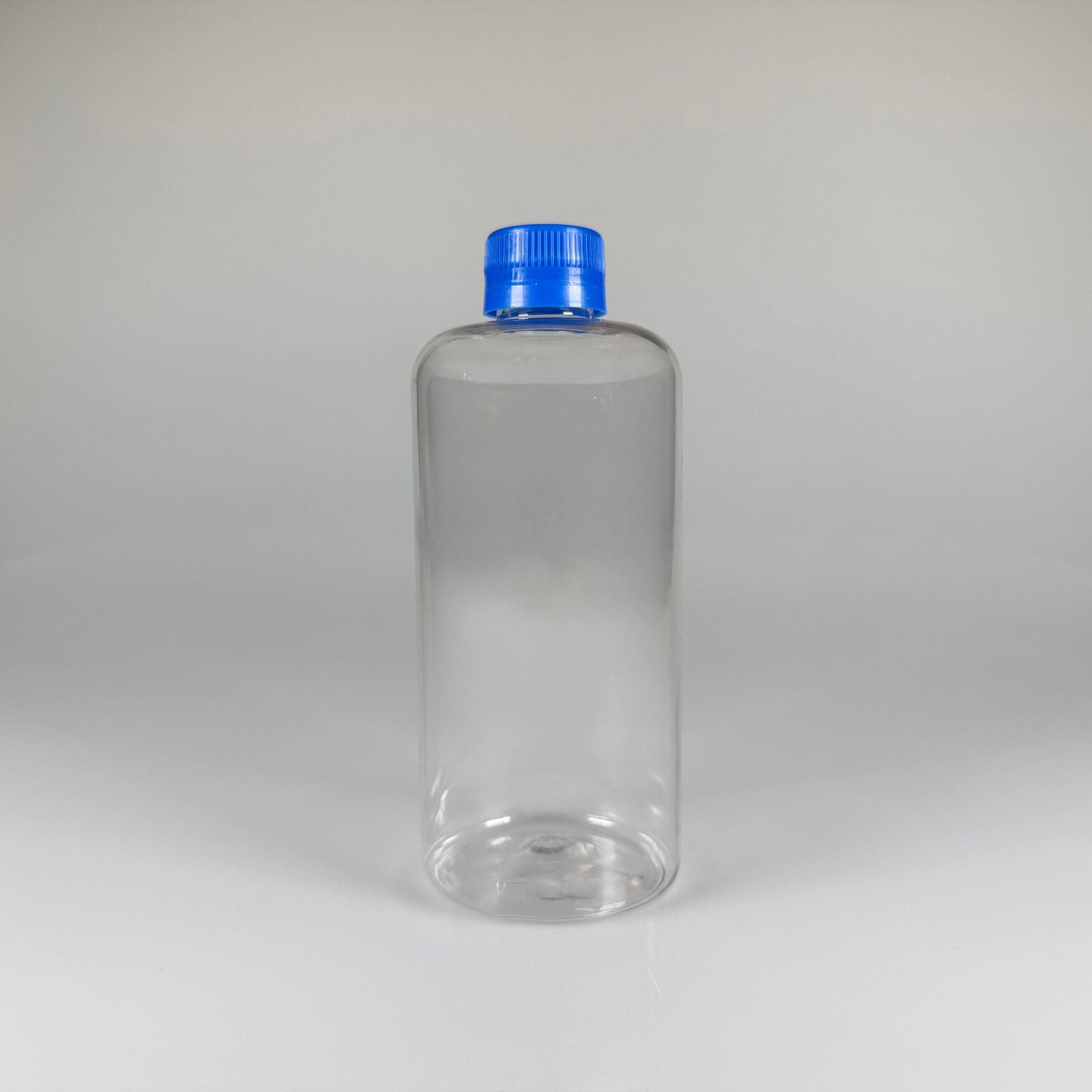 500 CC UZUN SİLİNDİR PET ŞİŞE KALIN (26 GR) - MAVİ KİLİTLİ KAPAKLI - 28 AĞIZ - 500 ML PET ŞİŞE