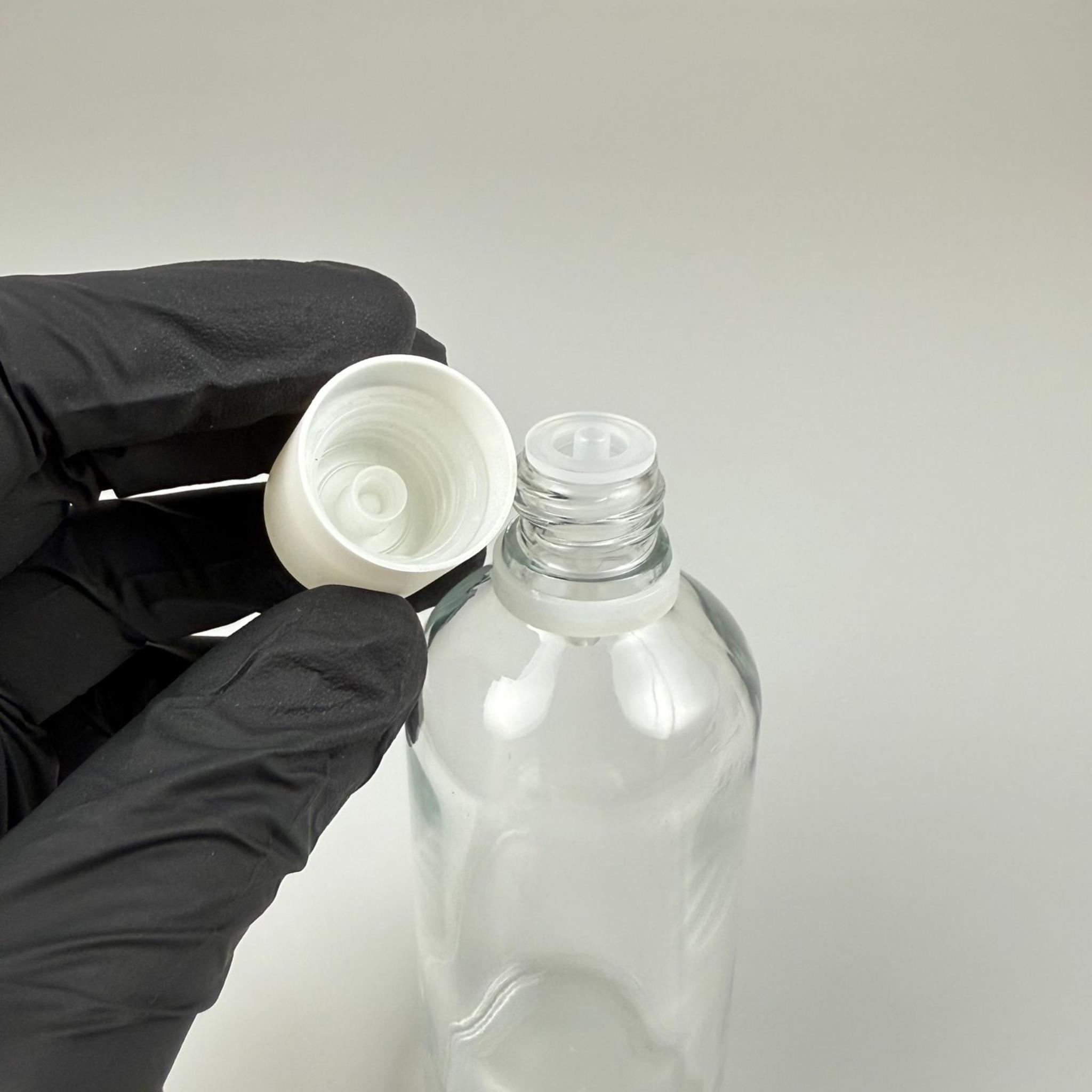 100 CC ŞEFFAF CAM ŞİŞE + İÇTEN DAMLALIKLI ÇOCUK KİLİTLİ BEYAZ KAPAK - SAYDAM 100 ML KİLİT KAPAKLI DAMLATMALI ŞİŞE