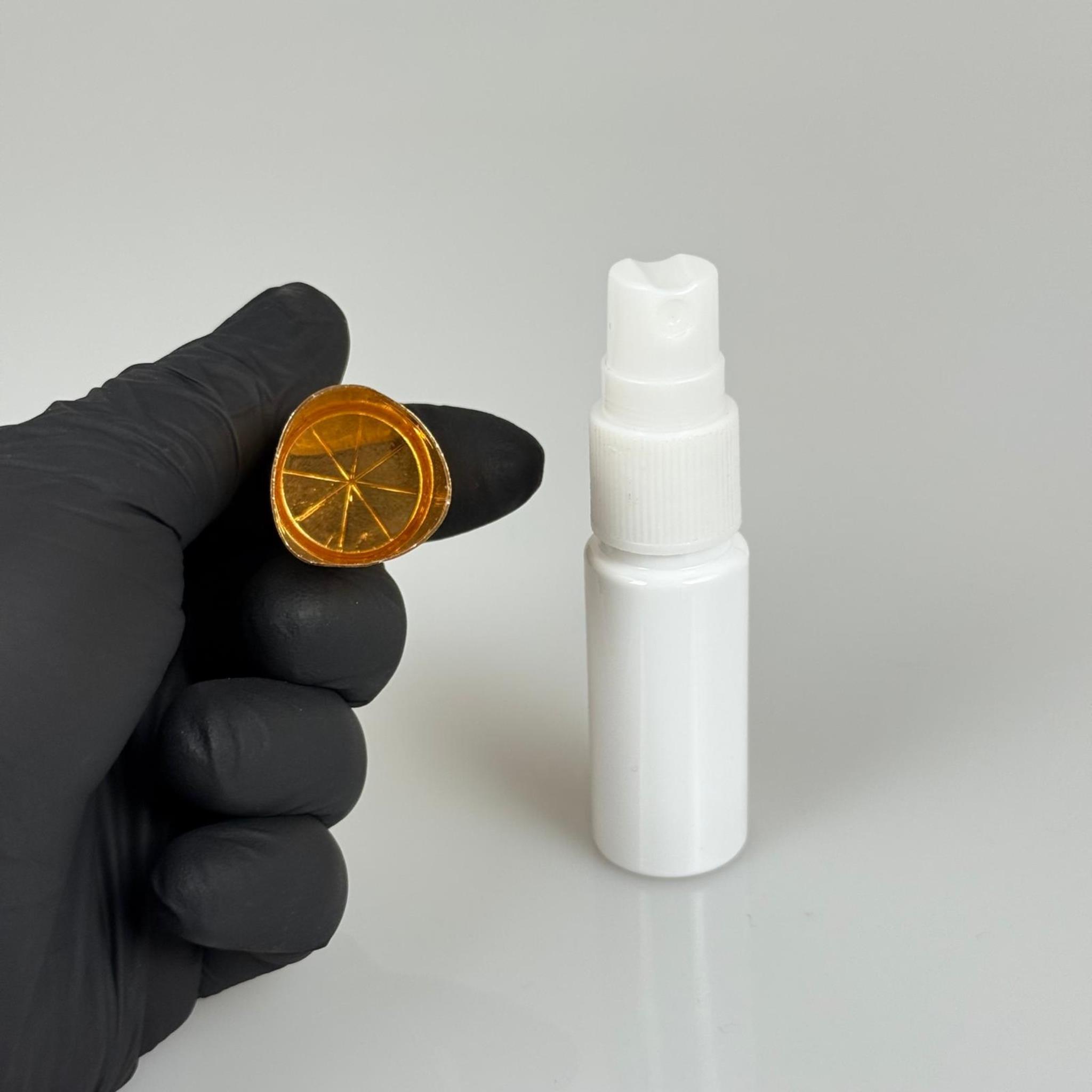 15 ML PET KOLONYA, PARFÜM VB ŞİŞELERİ - METAL ALÜMİNYUM GOLD KAPAK + VİDALI SPREY + 15 CC BEYAZ ŞİŞE SET TAKIM