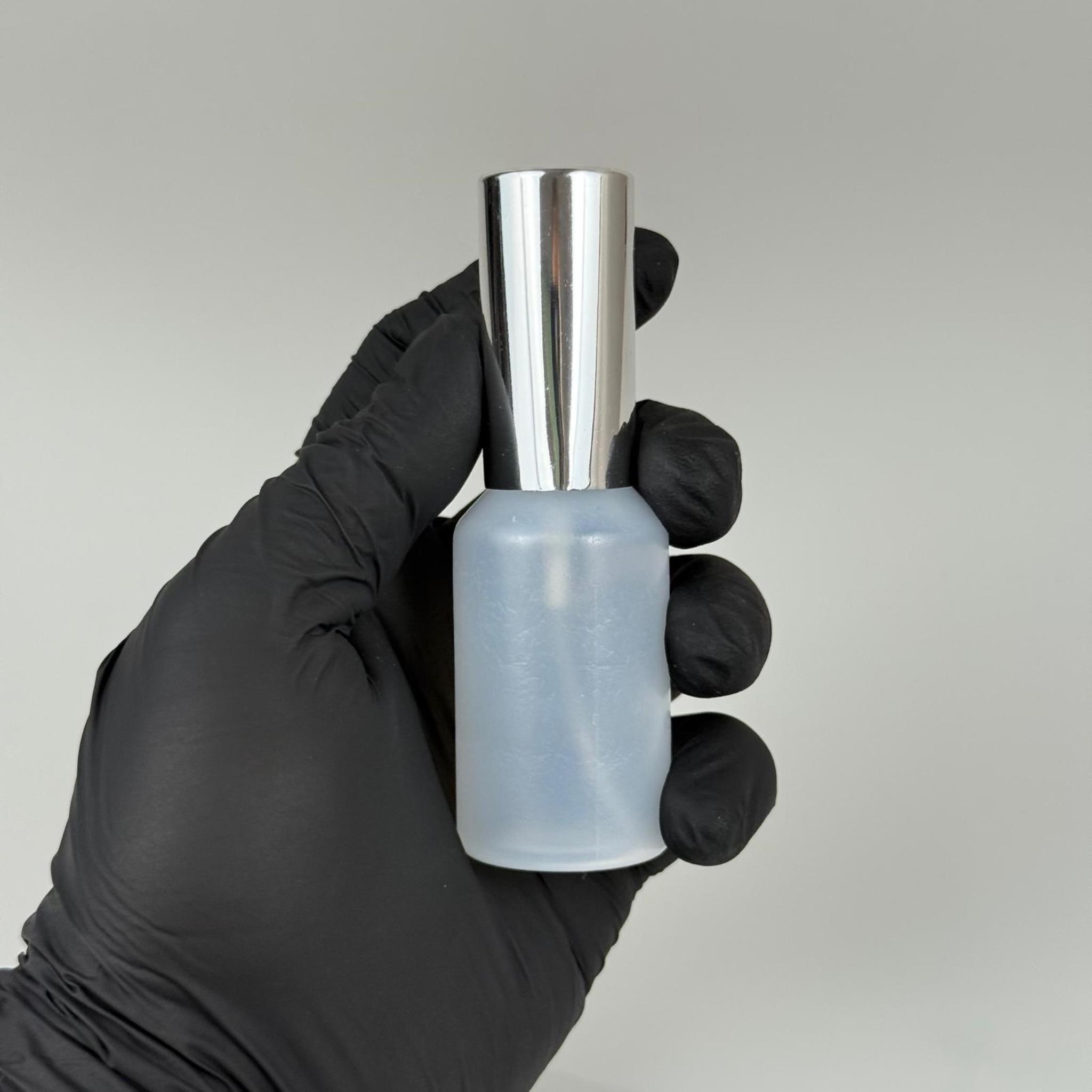 30 ML POLİETİLEN KOLONYA, PARFÜM VB ŞİŞELERİ - METAL ALÜMİNYUM GÜMÜŞ KAPAK + VİDALI SPREY + 30 CC NATÜREL ŞİŞE SET TAKIM