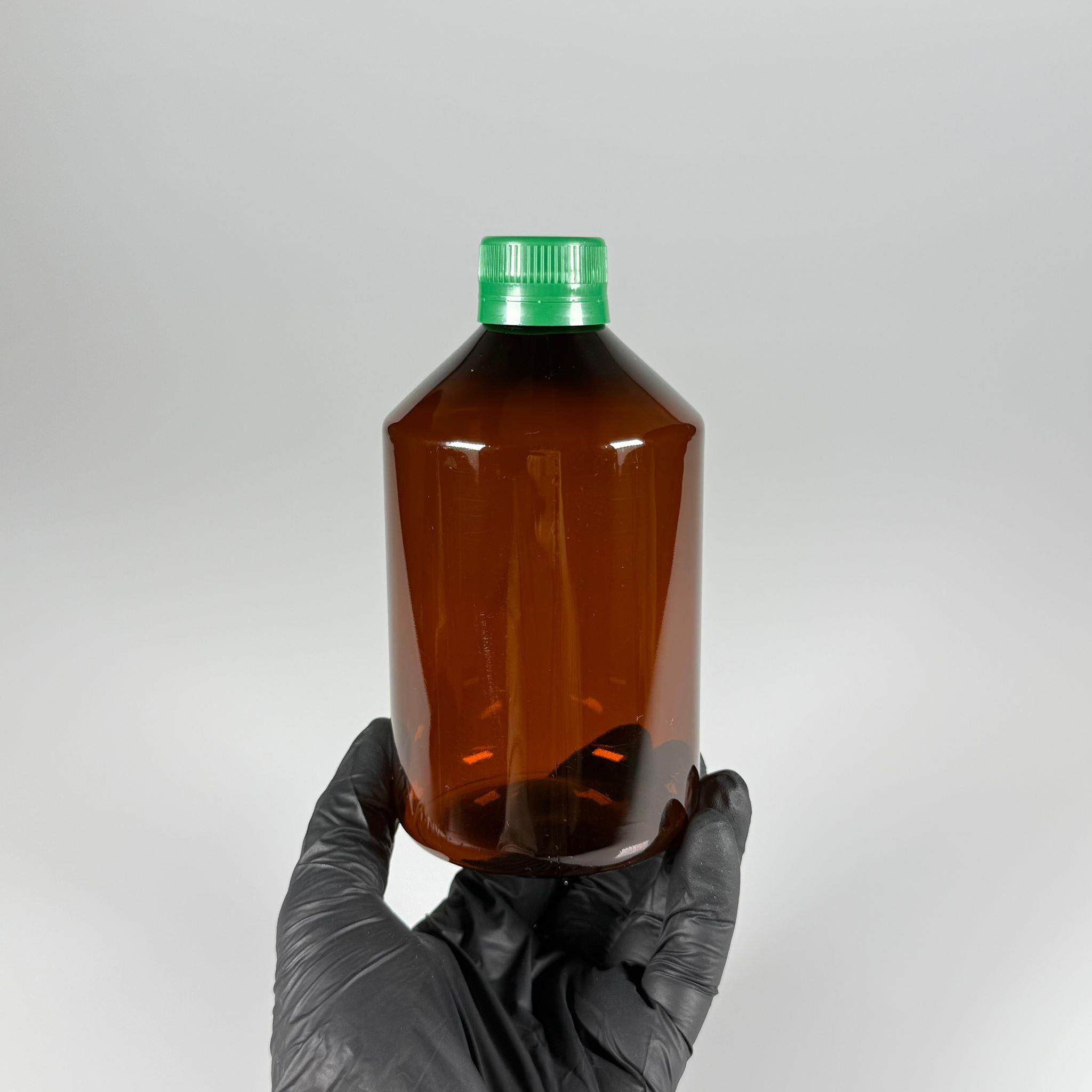 500 CC AMBER SERT PLASTİK ŞİŞE - YEŞİL KİLİTLİ KAPAKLI  - 500 ML KAHVERENGİ PET ŞİŞE