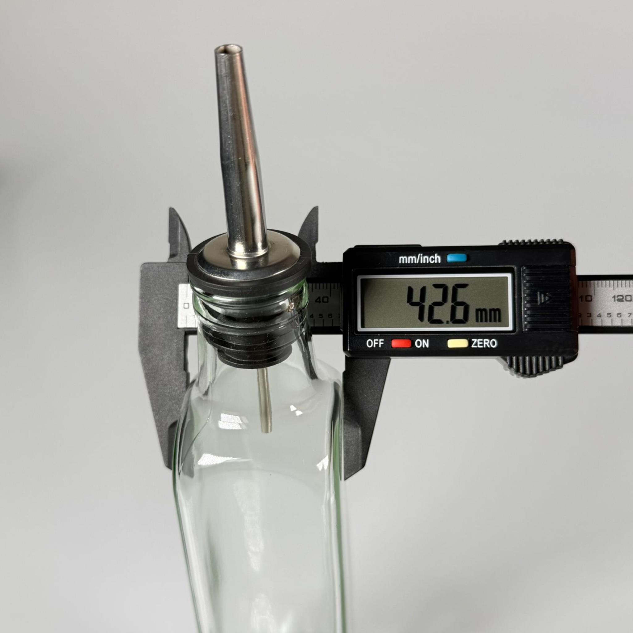 KÖŞELİ CAM YAĞLIK - 250 ML ŞEFFAF KARE CAM MARASKA ŞİŞE + ÇELİK YAĞDANLIK TIPASI TAKIM