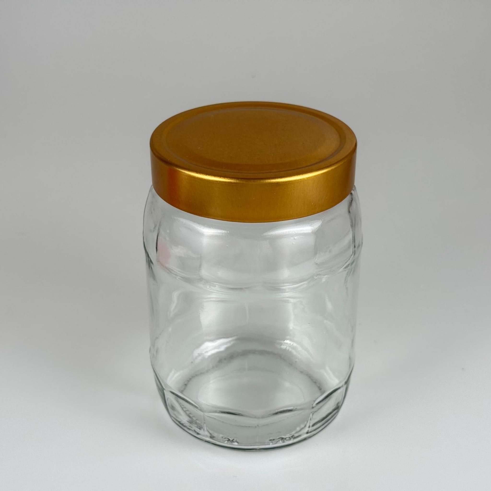 720 CC FIÇI CAM KAVANOZ - DERİN GOLD  LÜKS METAL KAPAKLI - 720 ML BAL KAVANOZU