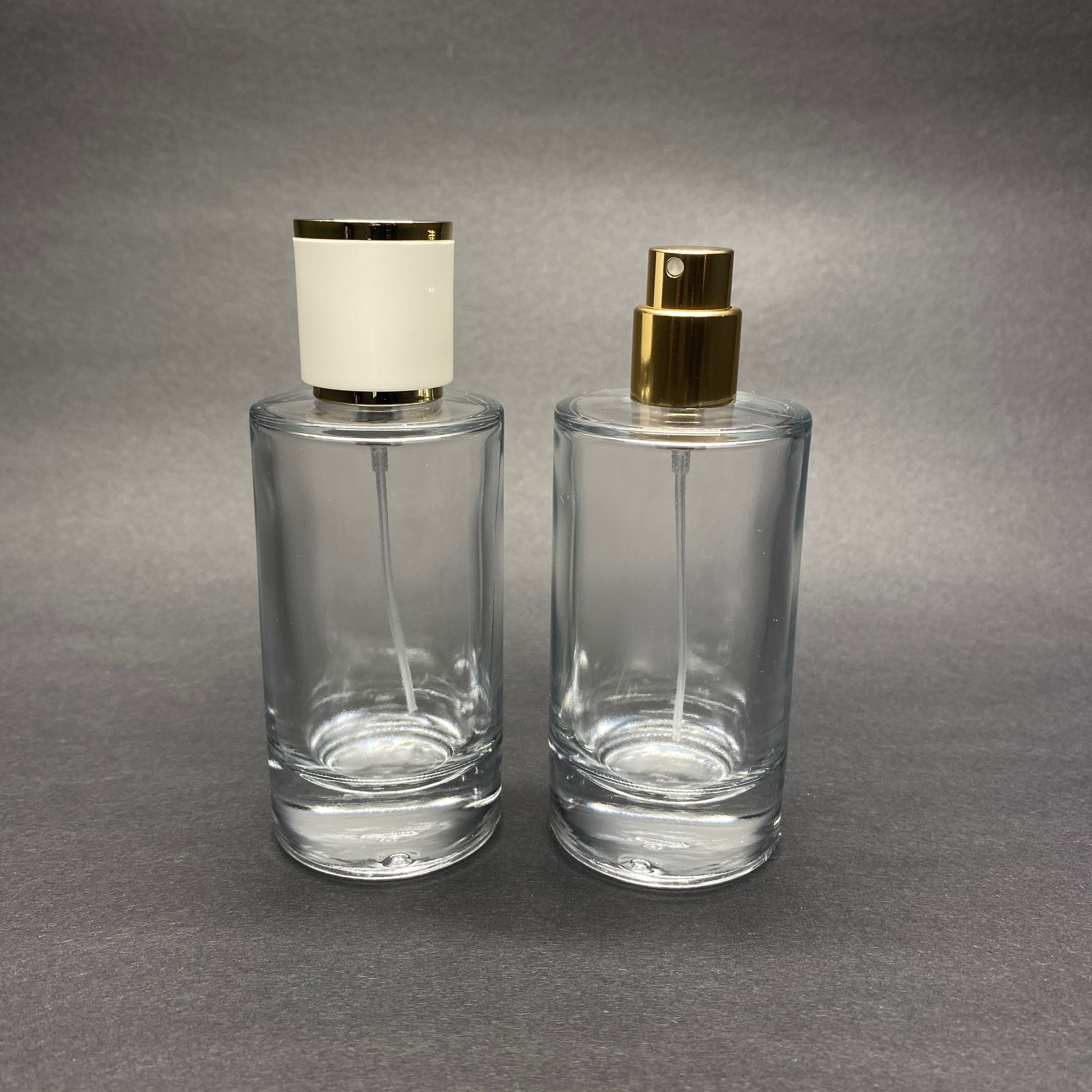 50 ML SİLİNDİR MODEL MARS PARFÜM ŞİŞESİ - GOLD METAL SPREYLİ + GOLD BEYAZ KAPAKLI (AĞIZ 15 MM GEÇME KOLAY KAPAMA)