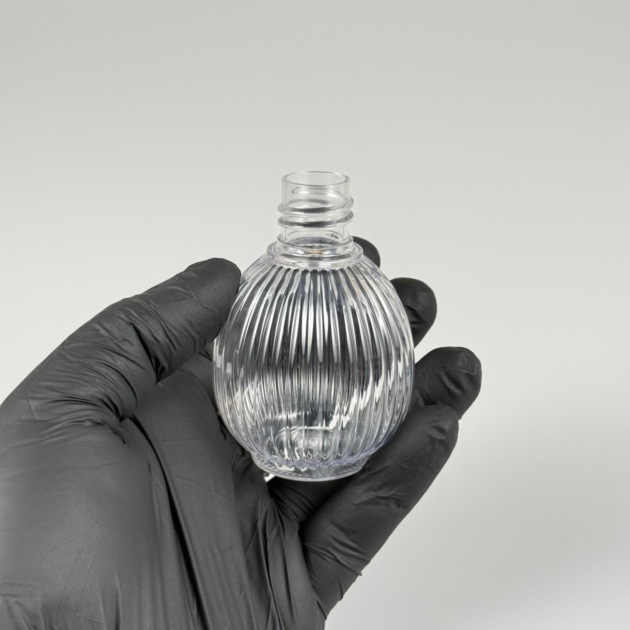 50 CC TOP ÇİZGİLİ DESENLİ PET ŞİŞE 18 MM AĞIZ KAPAKSIZ - 50 ML TOP MODEL ÇİZGİLİ PLASTİK ŞİŞE