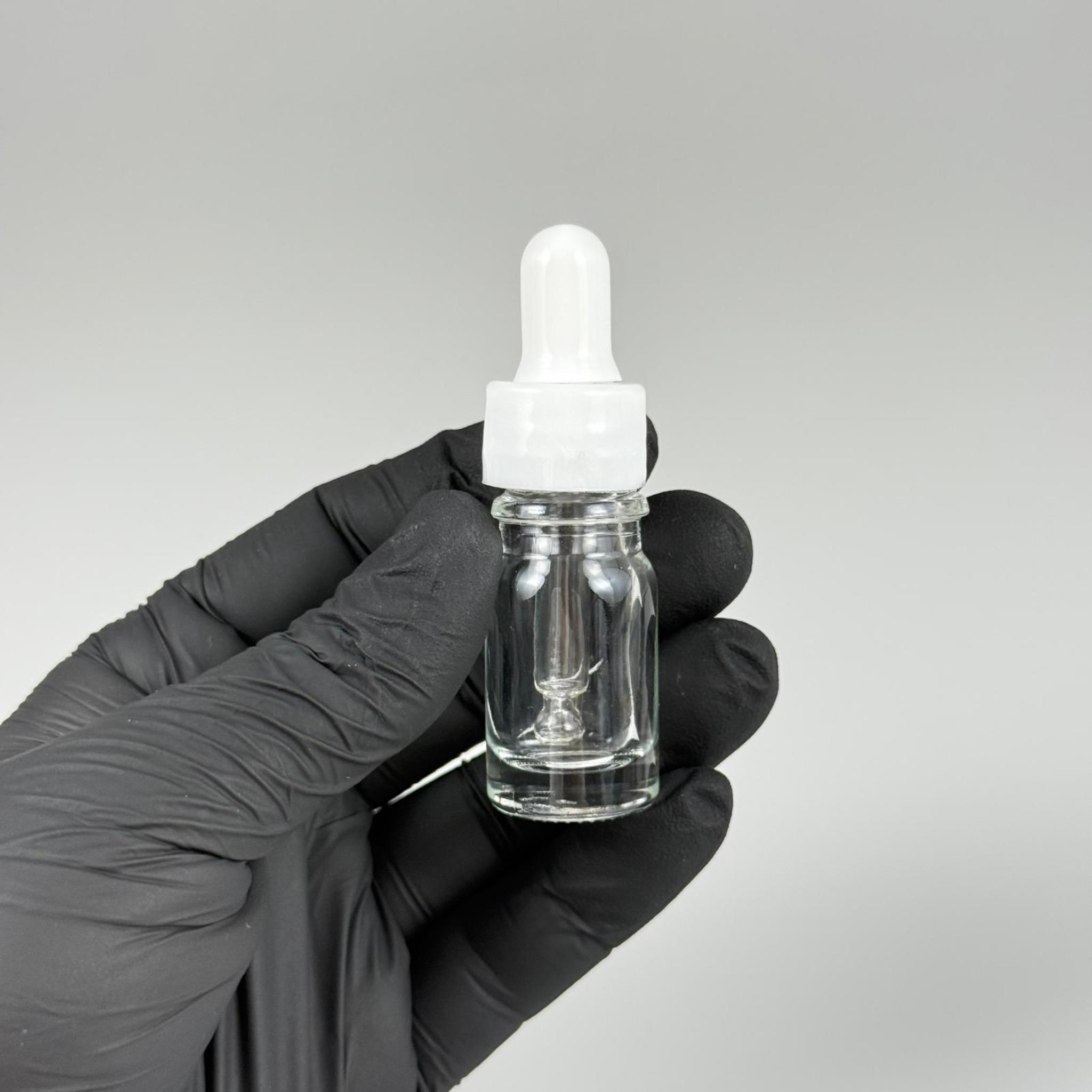 5 CC ŞEFFAF CAM DAMLALIKLI ŞİŞE - BEYAZ EMZİK + BEYAZ DÜZ KAPAK + CAM PİPET TAKIM - 5 ML DAMLALIKLI ŞİŞE SETİ