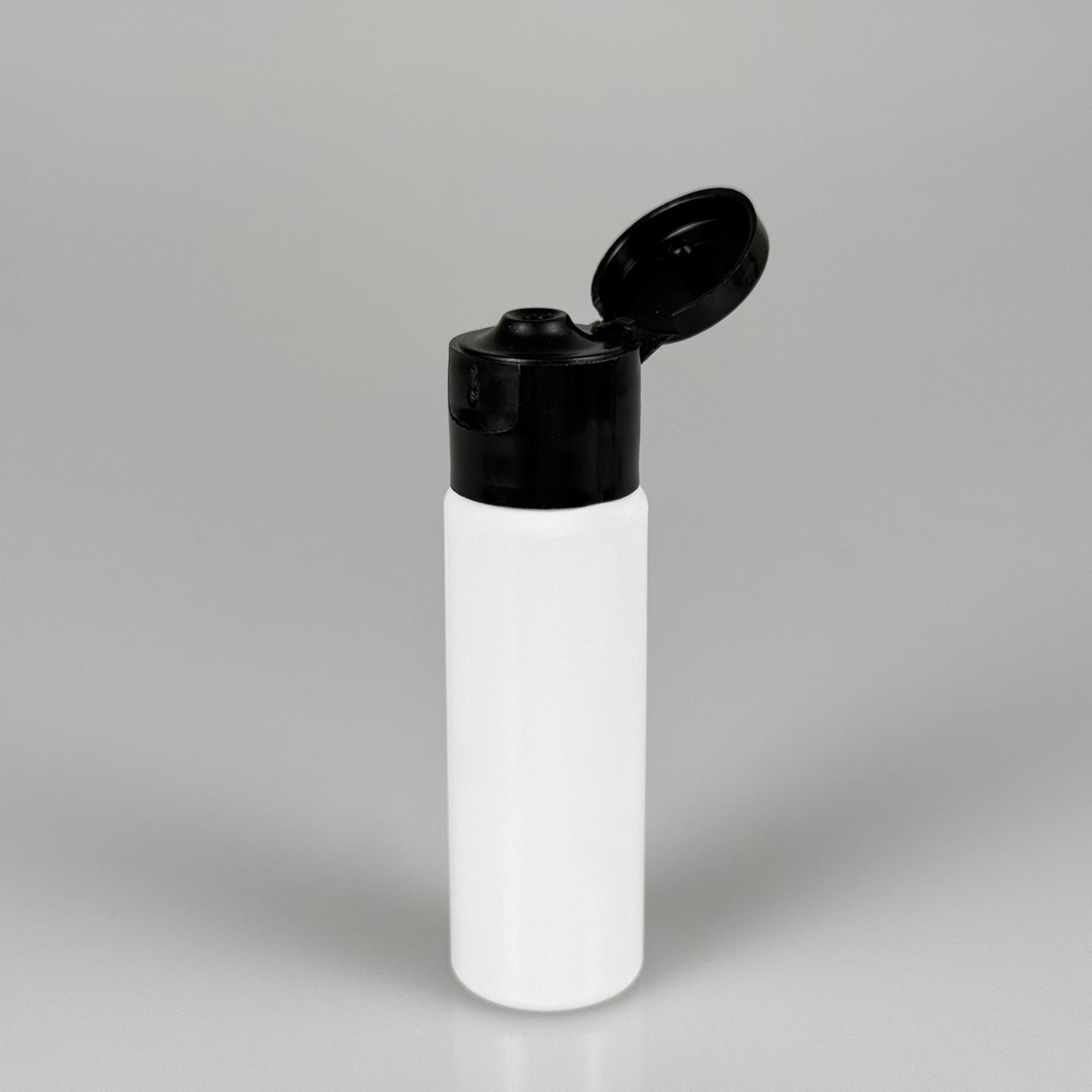 20 ML AÇILIR KAPAKLI PET ŞİŞE - 20 CC BEYAZ ŞİŞE + SİYAH FLİPTOP KAPAKLI TAKIM