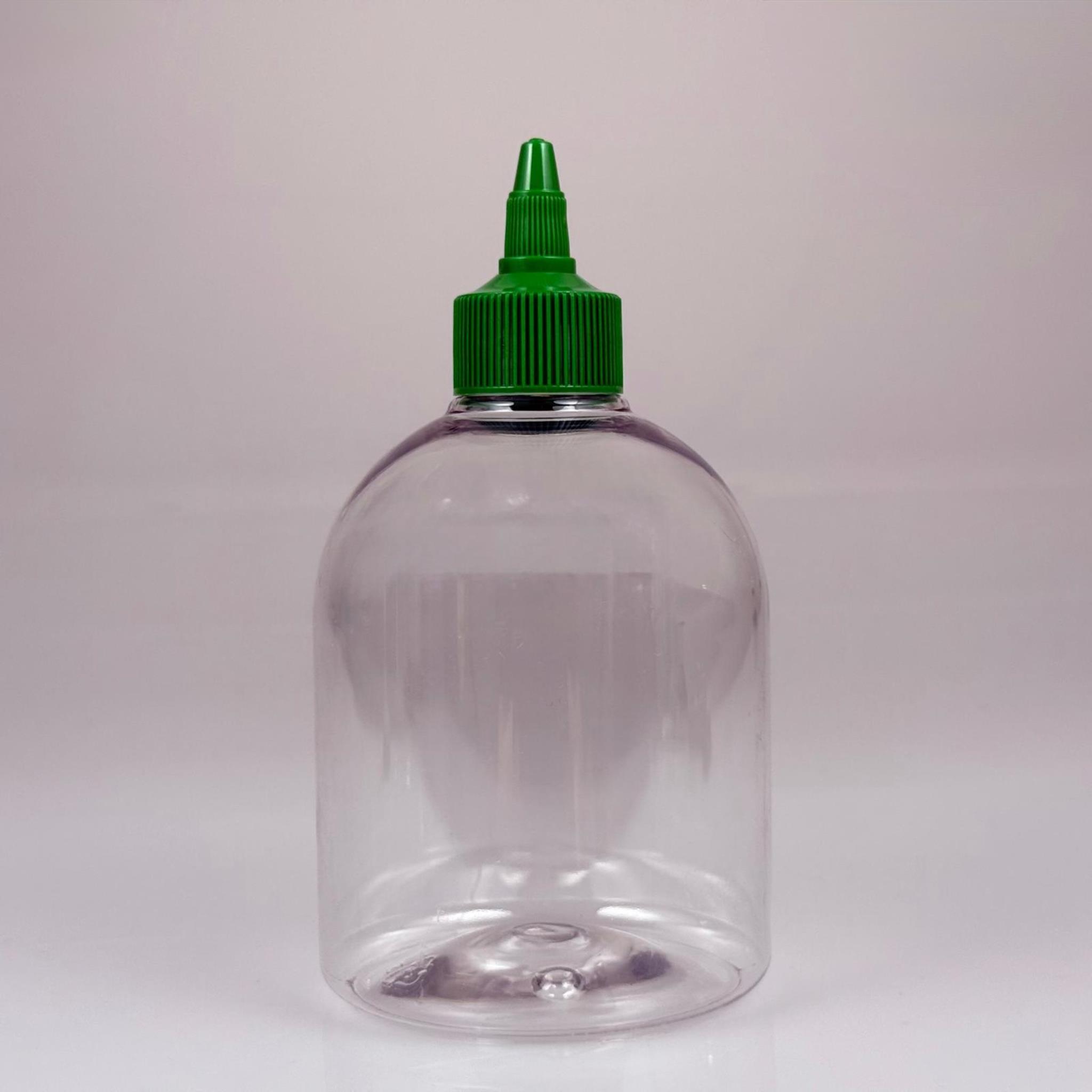 ZEYTİNYAĞI, SOS, ACI SOS, SİRKE, SRIRACHA VB BOŞ ŞİŞELERİ - YEŞİL SİVRİ TWİST AKITICI KAPAK + 500 ML TOMBUL ŞEFFAF PET PLASTİK ŞİŞE TAKIM
