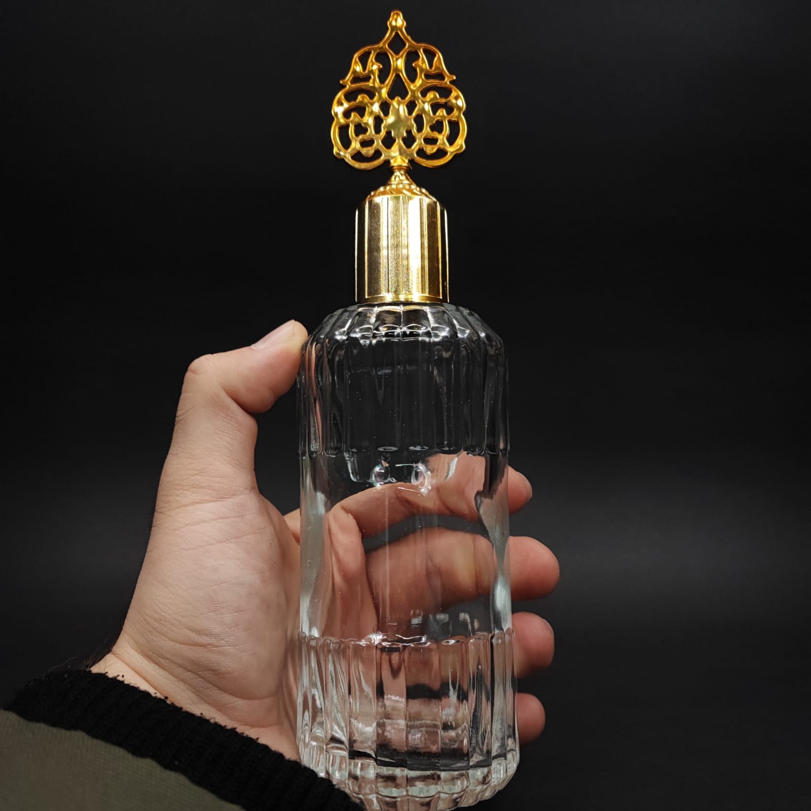 200 CC SİLİNDİR ZÜMRÜT MODEL CAM KOLONYA ŞİŞE - GOLD OSMANLI KAPAKLI + TIPALI - 200 ML ZÜMRÜT CAM KOLONYA ŞİŞELERİ