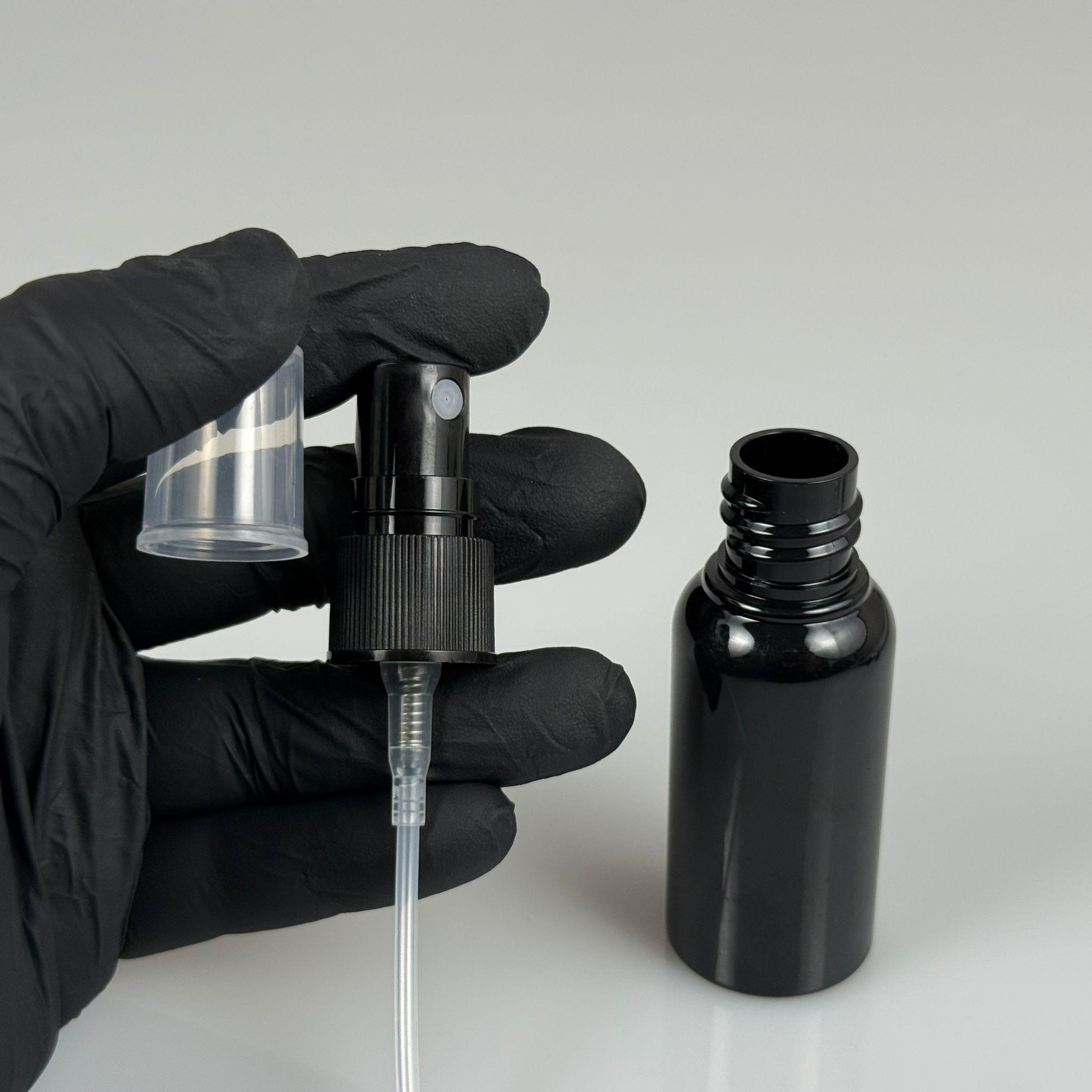 30 CC SİYAH PET ŞİŞE (8 GR) - SİYAH SPREYLİ - 30 ML SİYAH SERT PLASTİK ŞİŞE
