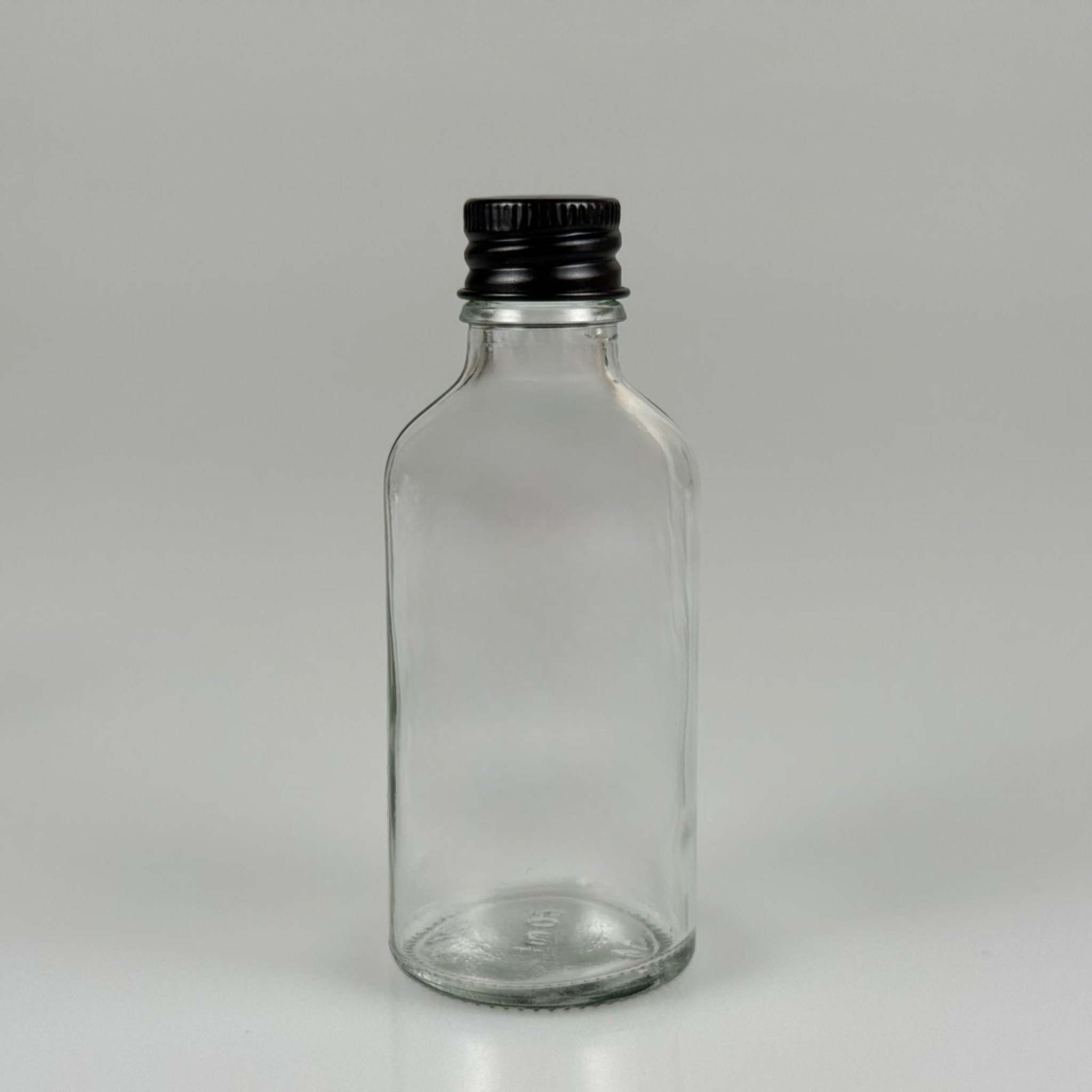 50 CC ŞEFFAF CAM ŞİŞE + KÖPÜK CONTALI SİYAH ALÜMİNYUM METAL KAPAKLI TAKIM - 50 ML ŞEFFAF CAM ŞİŞE
