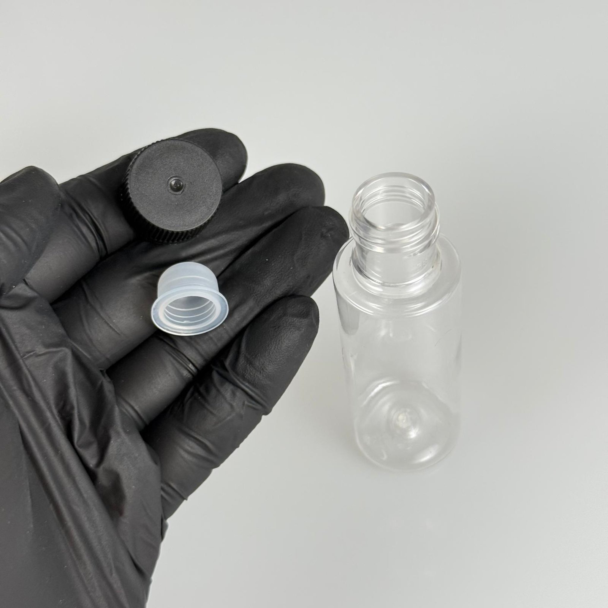30 ML PET ŞİŞE + CONTALI SİYAH KAPAK + KÖR TIPA TAKIM - 30 CC SIZDIRMAZ BOŞ PLASTİK ŞİŞELER