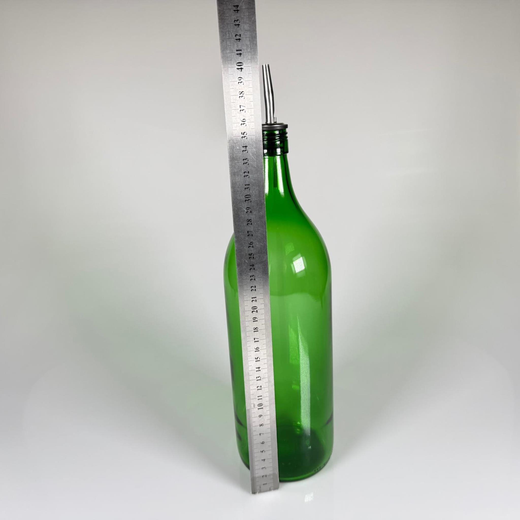 2000 CC YEŞİL CAM ŞİŞE - ÇELİK YAĞDANLIK TIPALI AKITICILI - 2 LİTRE YEŞİL CAM ŞİŞE - 2 LİTRE YAĞLIK SİRKELİK ŞİŞESİ