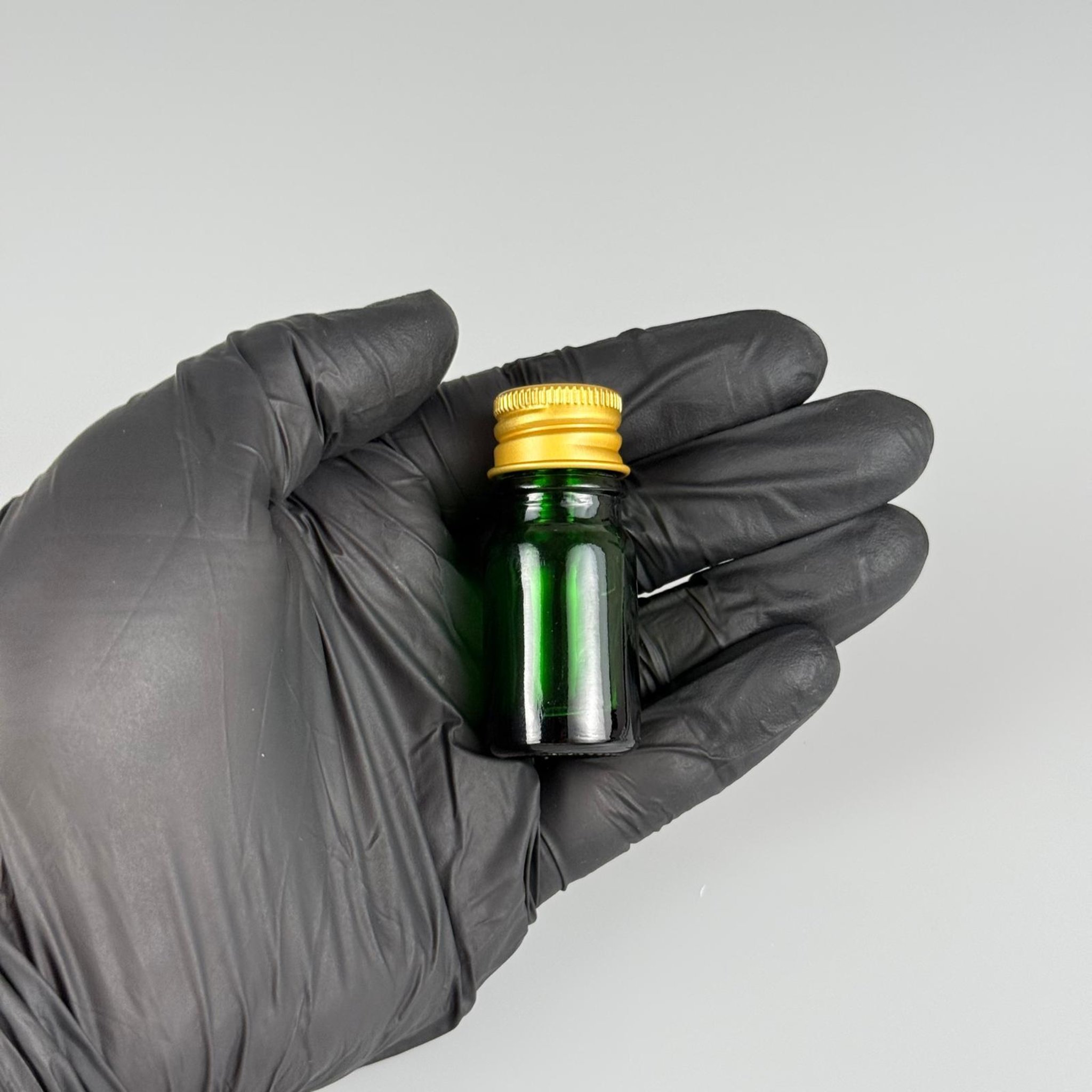 5 CC YEŞİL CAM ŞİŞE + KÖPÜK CONTALI GOLD ALÜMİNYUM METAL KAPAKLI + KOLONYA TIPALI TAKIM - 5 ML YEŞİL CAM ŞİŞE