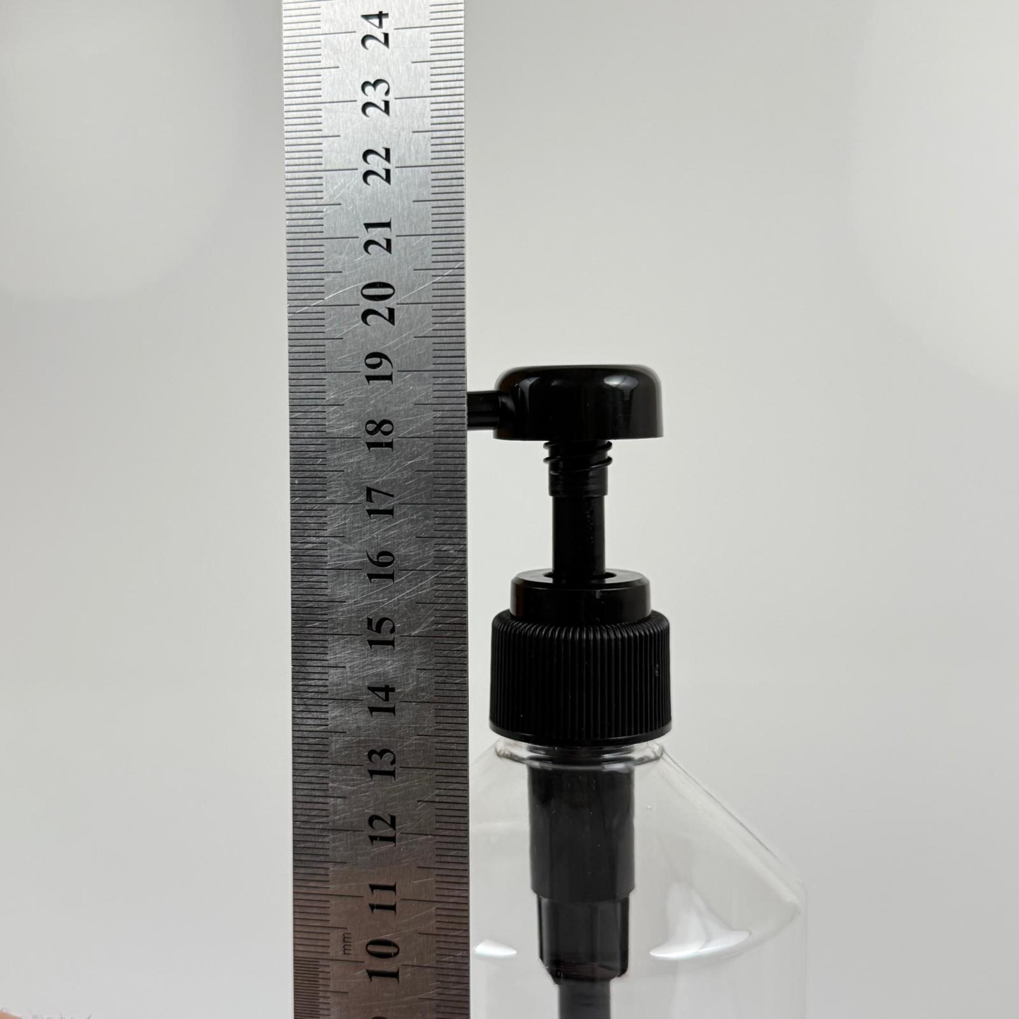 500 CC PET ŞEFFAF KÜT MODEL ŞİŞE - SİYAH DOZAJ POMPALI (HER BASMADA 4 CC SIVI ATAR) - 0,5 LT POMPALI ŞİŞE - ŞURUP, ŞAMPUAN, KREM GİBİ YOĞUN KIVAMLI SIVILARDA KULLANILIR