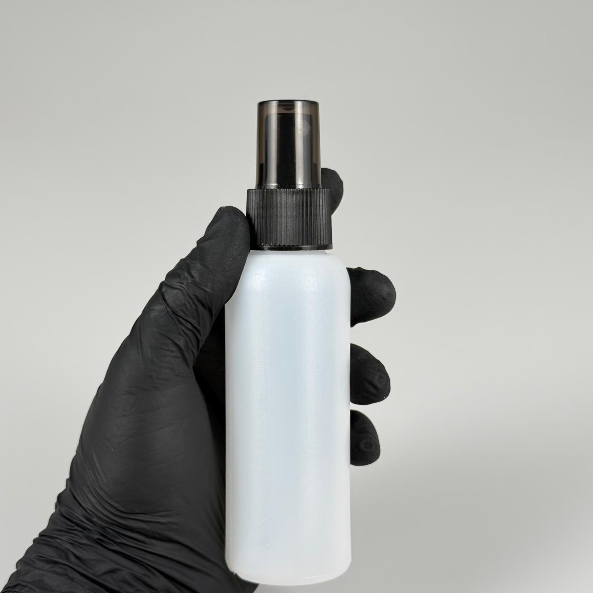 100 CC NATÜREL SERT POLİETİLEN ŞİŞE + SİYAH SPREYLİ -  24 MM  - 100 ML SERT POLİETİLEN ŞİŞE