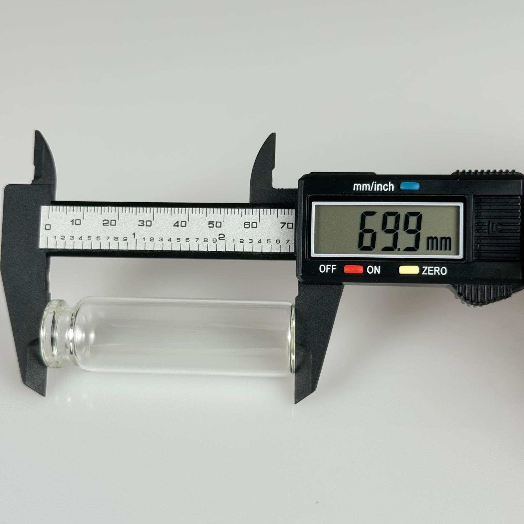 BOROSİLİKAT ŞEFFAF CAM ŞİŞE - 18 CC - 22/70 MM 20 MM